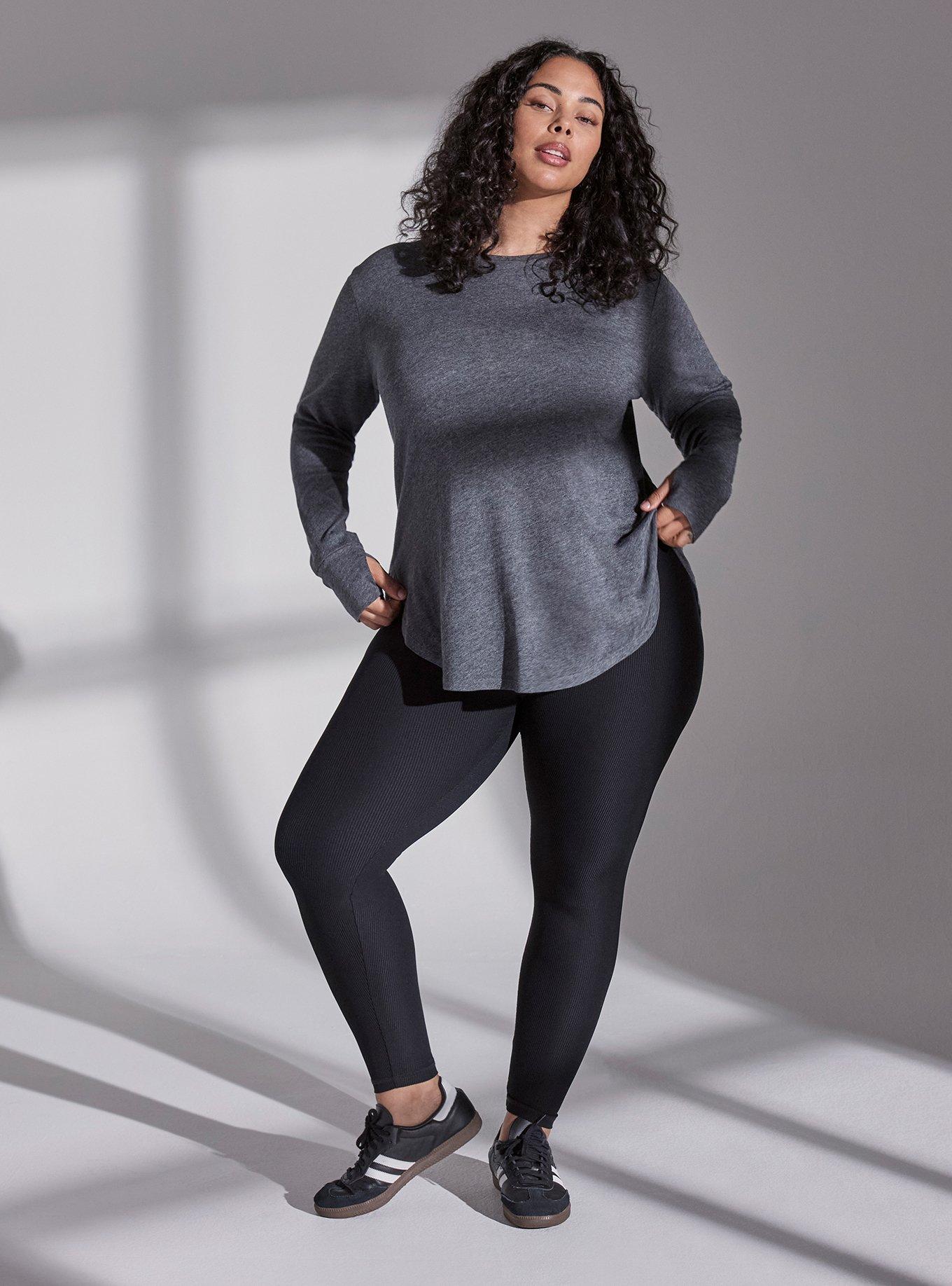 TRU Performance Cotton Long Sleeve Tunic Tee, CHARCOAL, alternate