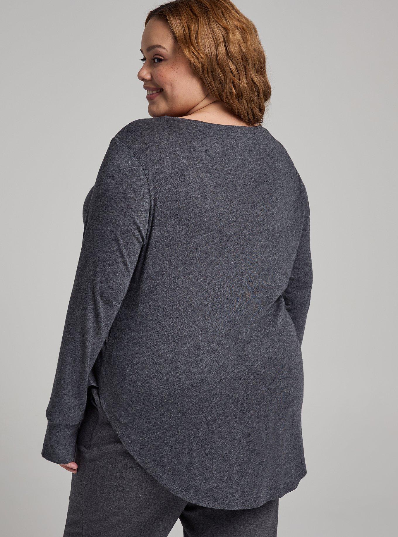 TRU Performance Cotton Long Sleeve Tunic Tee, CHARCOAL, alternate