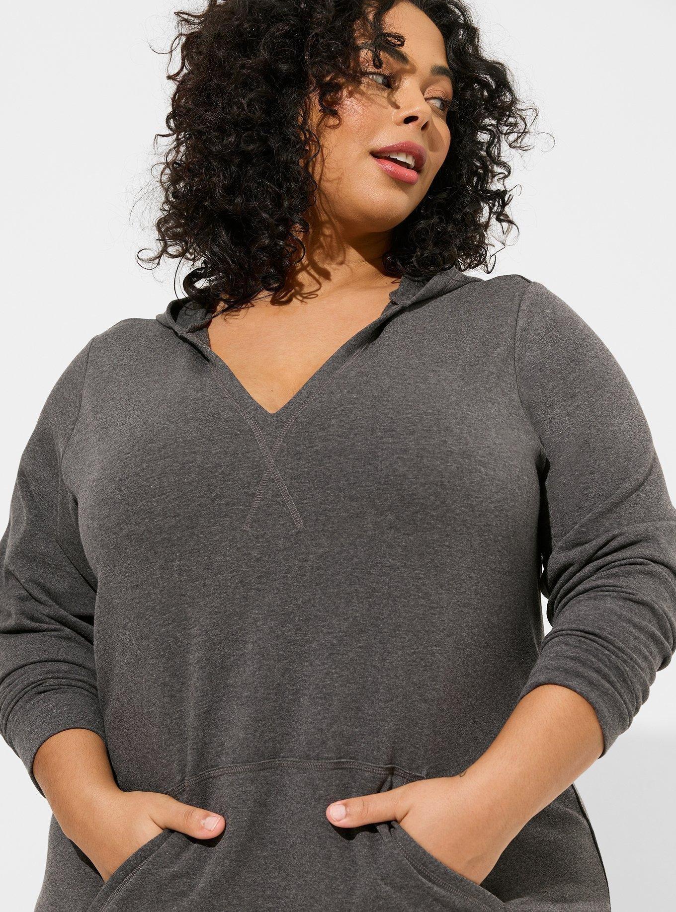 Plus Size Super Soft Fleece Hoodie Sweatshirt Dress Torrid