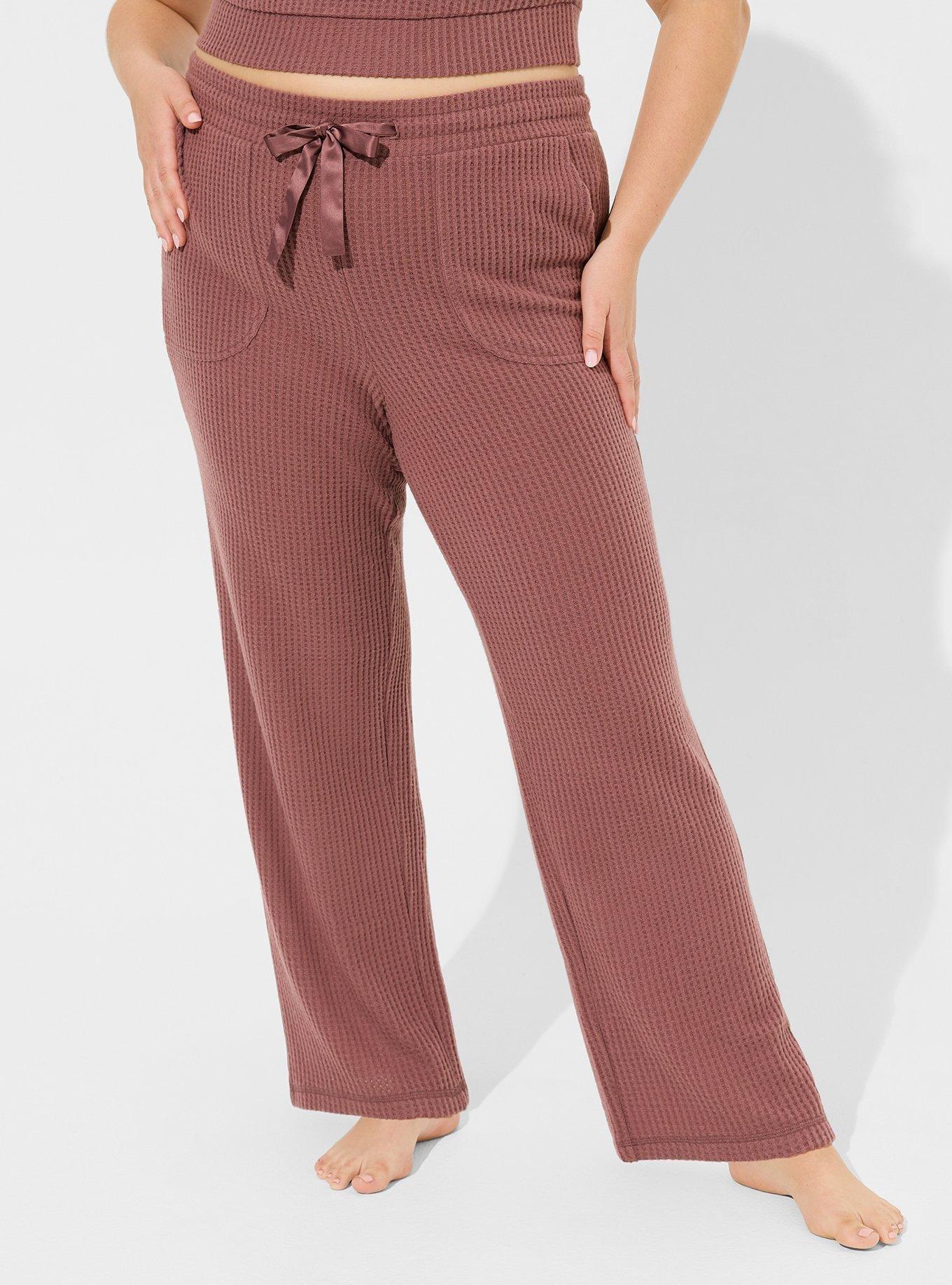 Super Soft Plush Waffle Straight Lounge Pant, ROSE TAUPE, alternate