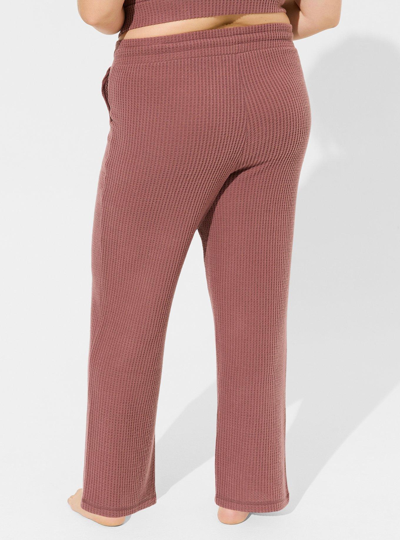 Super Soft Plush Waffle Straight Lounge Pant, ROSE TAUPE, alternate