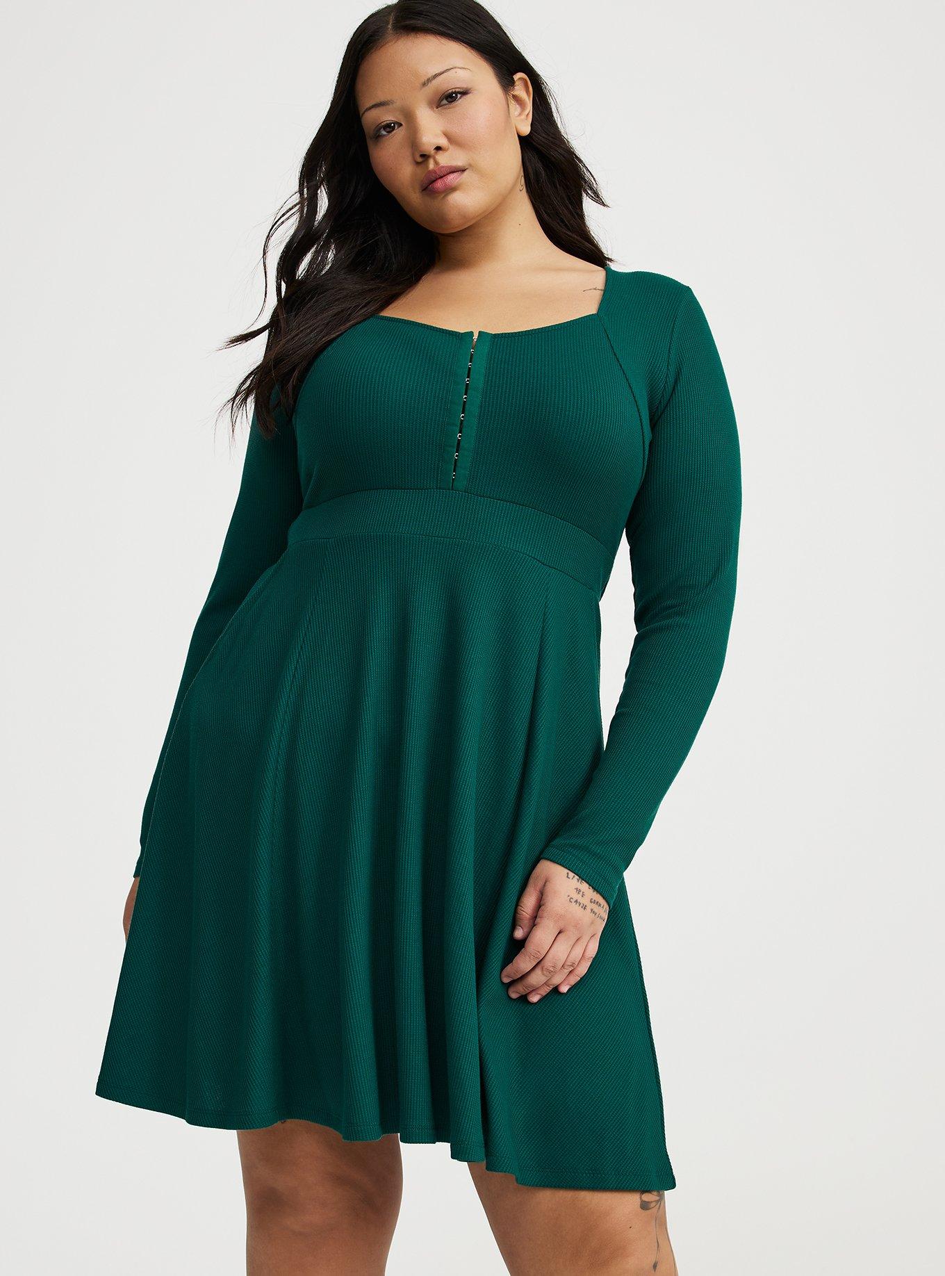 Plus Size - Waffle Skater Mini Dress - Torrid