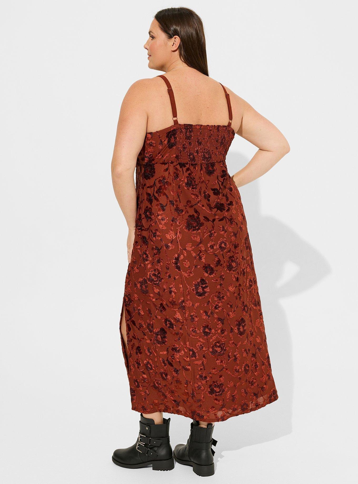 Berry layered split hot sale front maxi dress