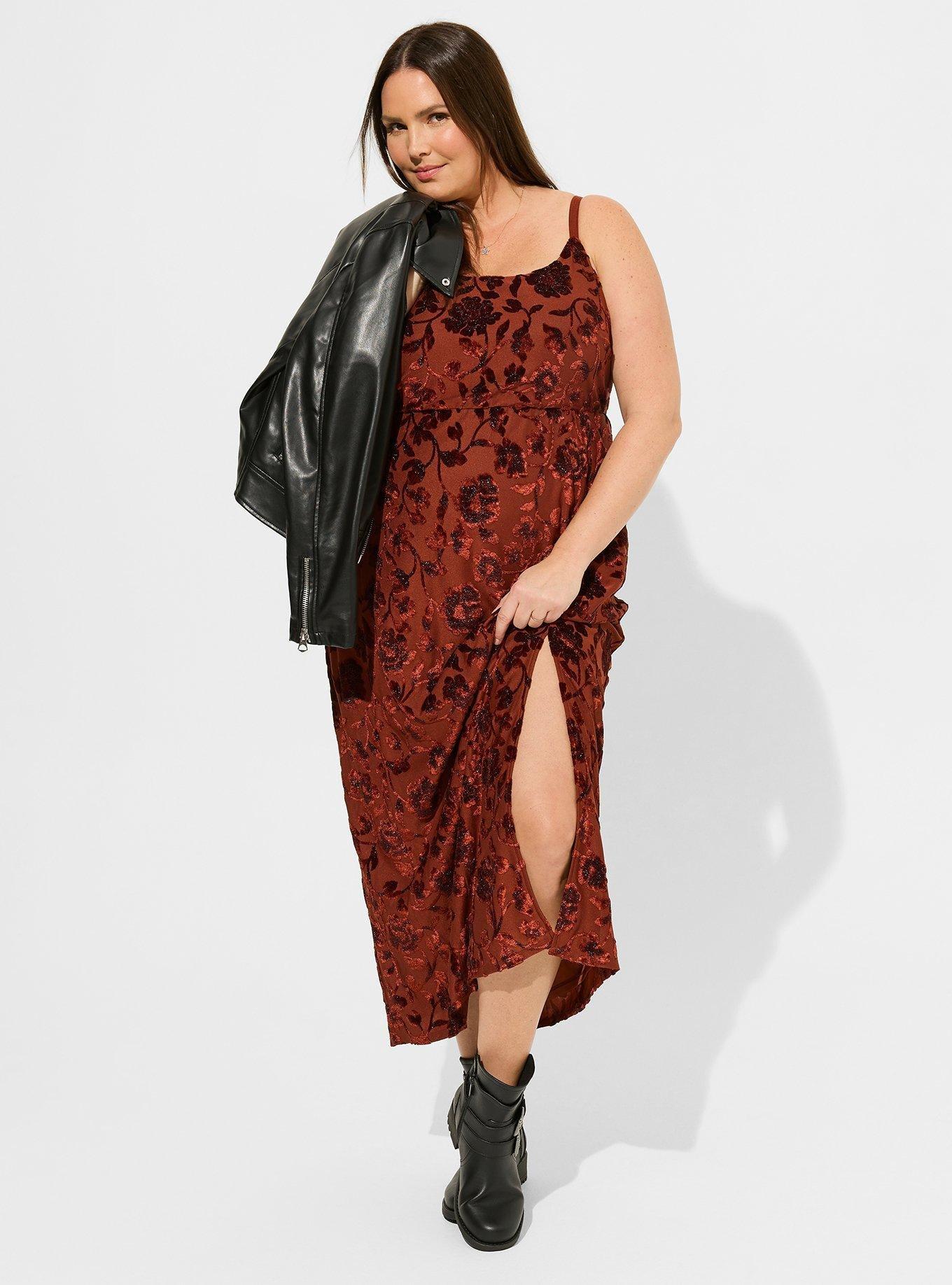 Plus Size - Maxi Washable Challis Hi-Low Tiered Shirtdress - Torrid