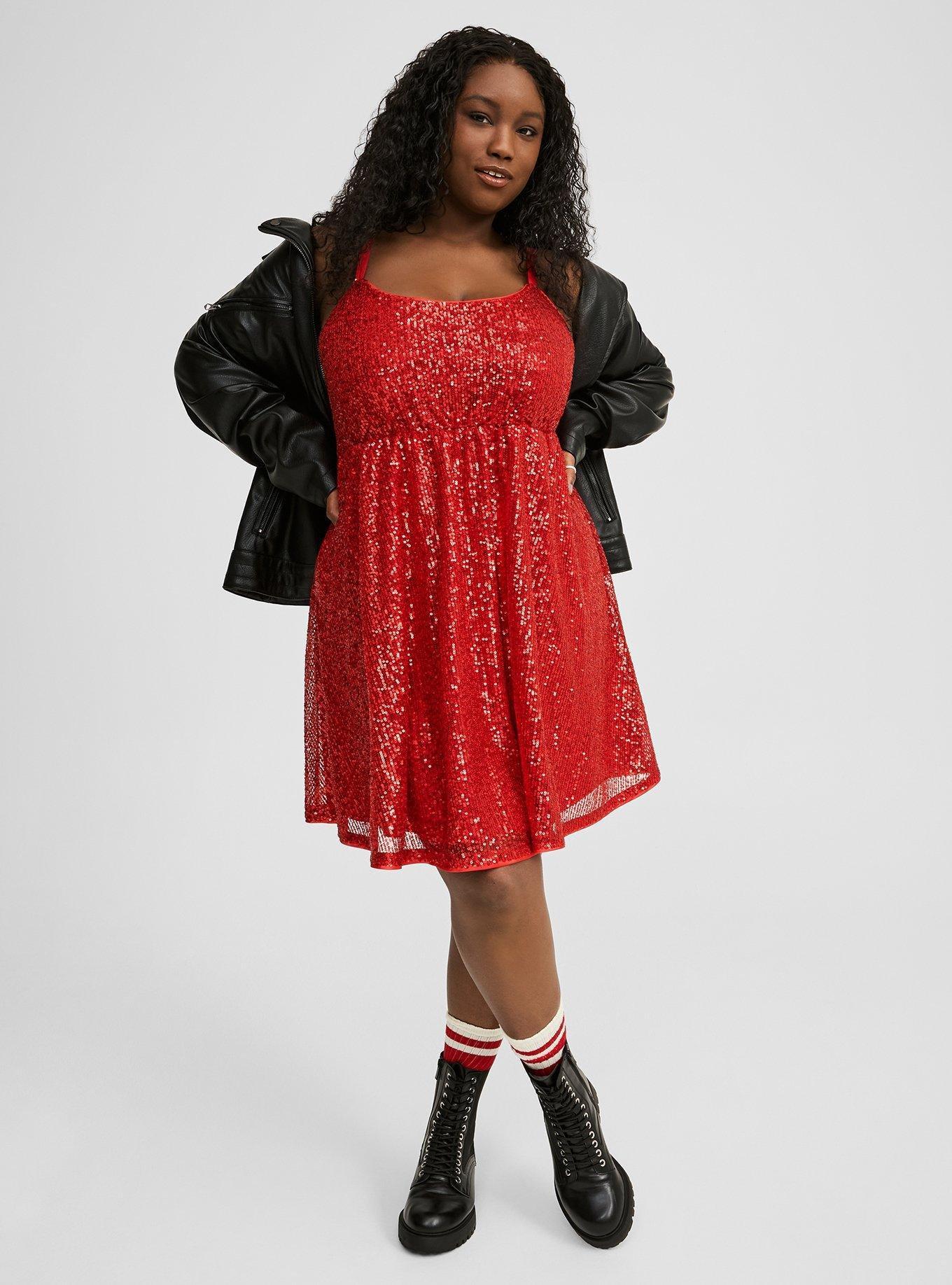 Plus Size - Mini Sequin Skater Dress - Torrid