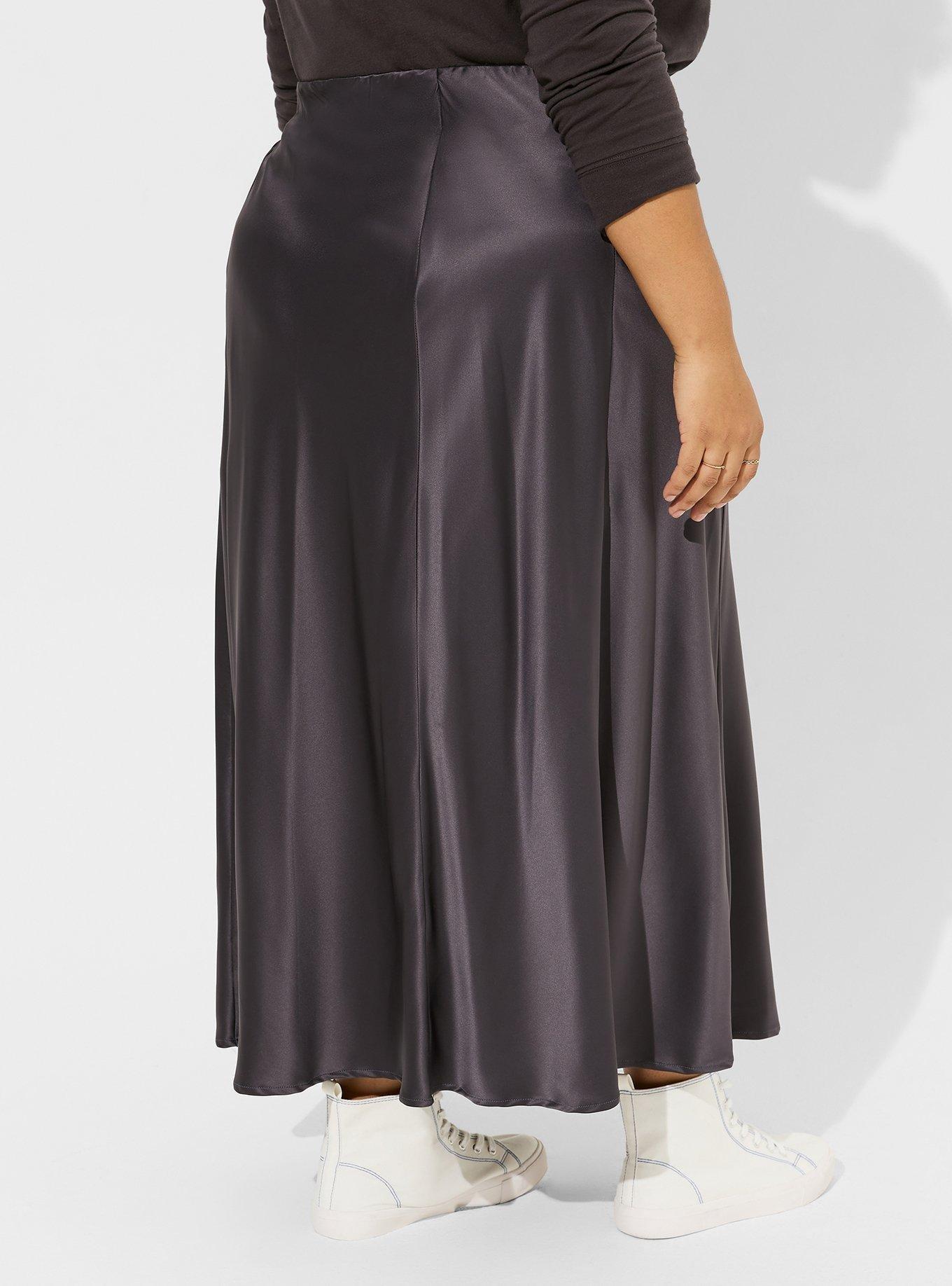 Maxi Stretch Satin Bias Skirt