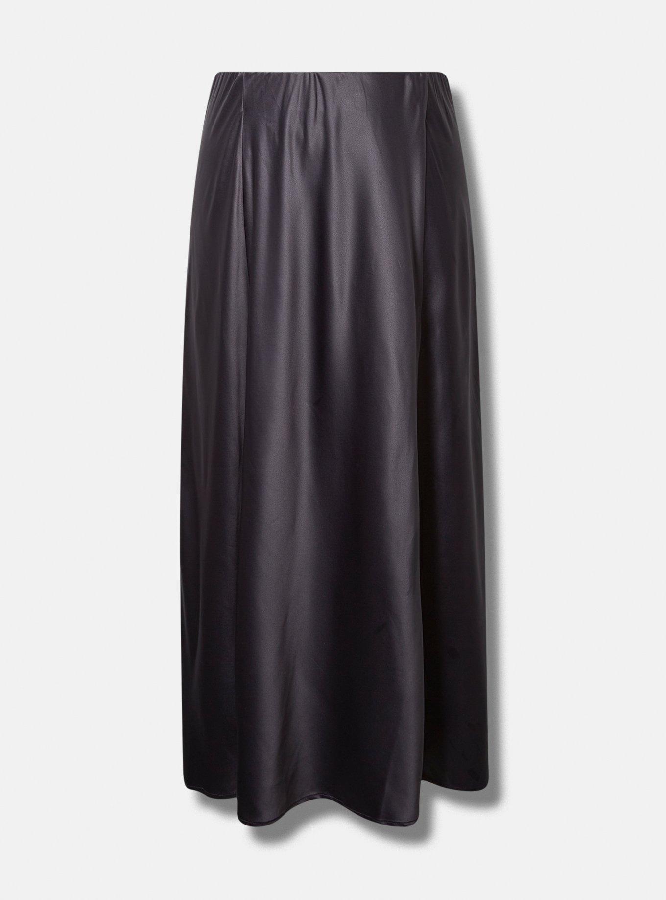 Maxi Stretch Satin Bias Skirt