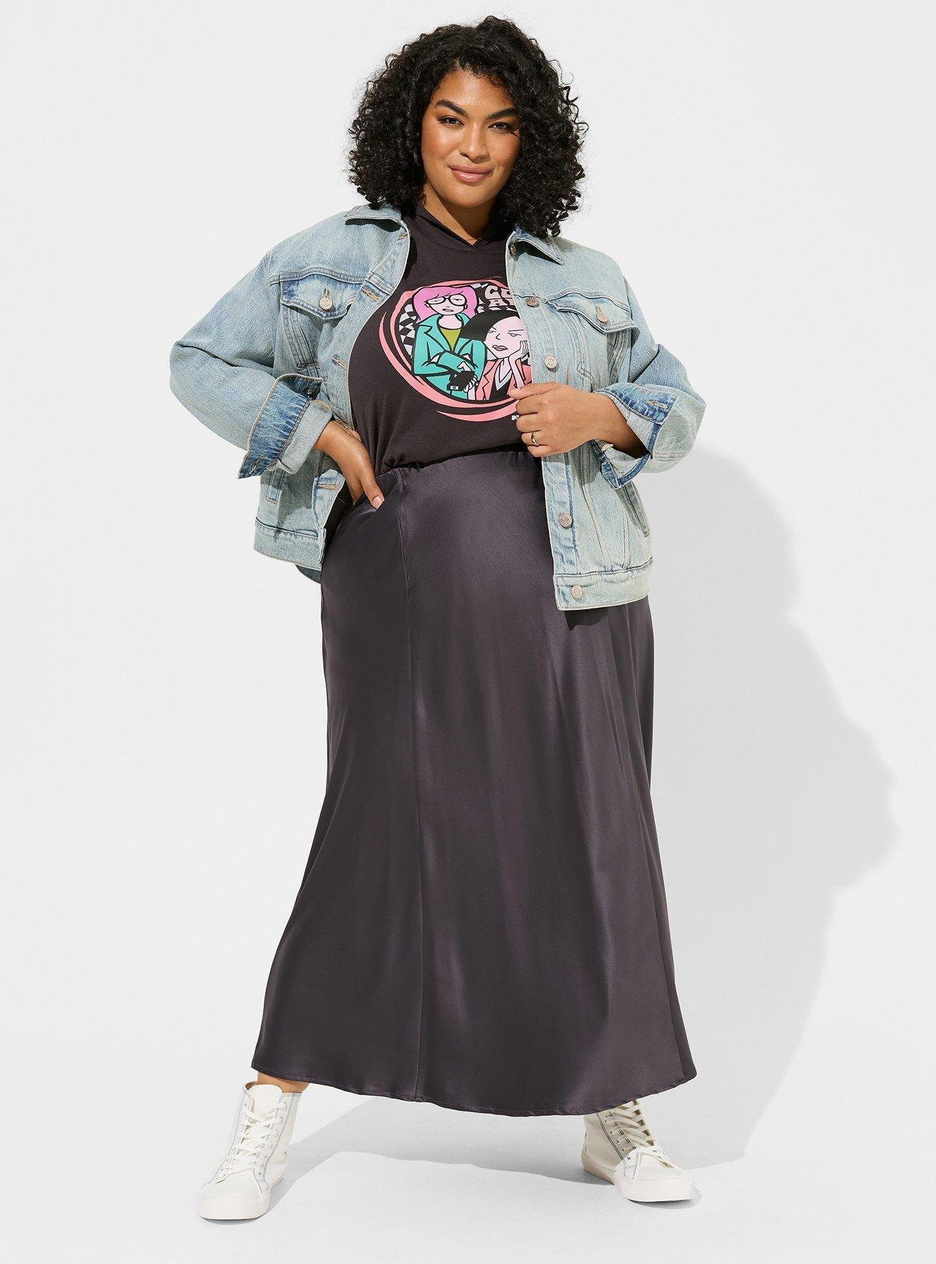 Maxi Stretch Satin Bias Skirt