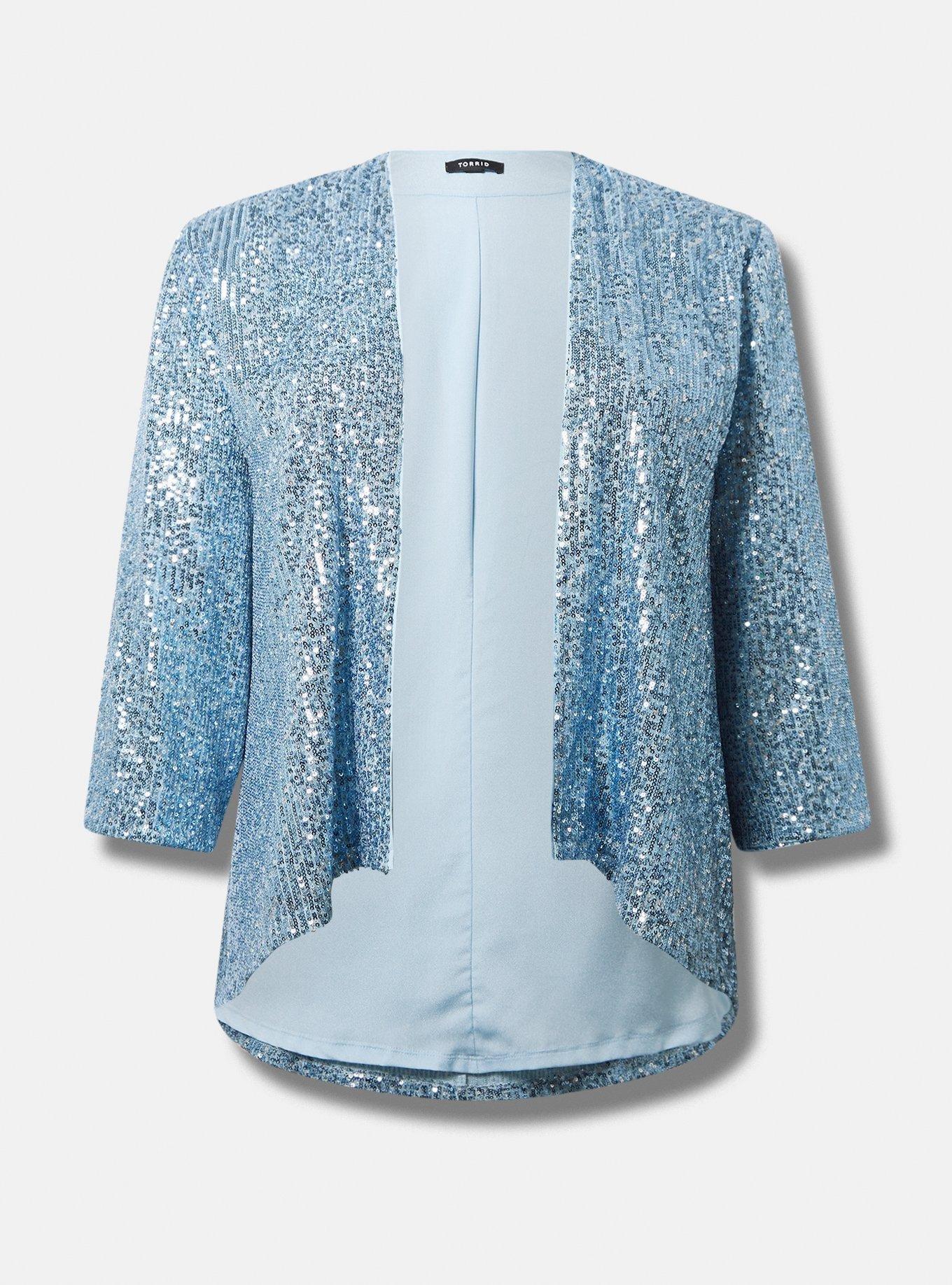 Plus size sequin kimono jacket best sale