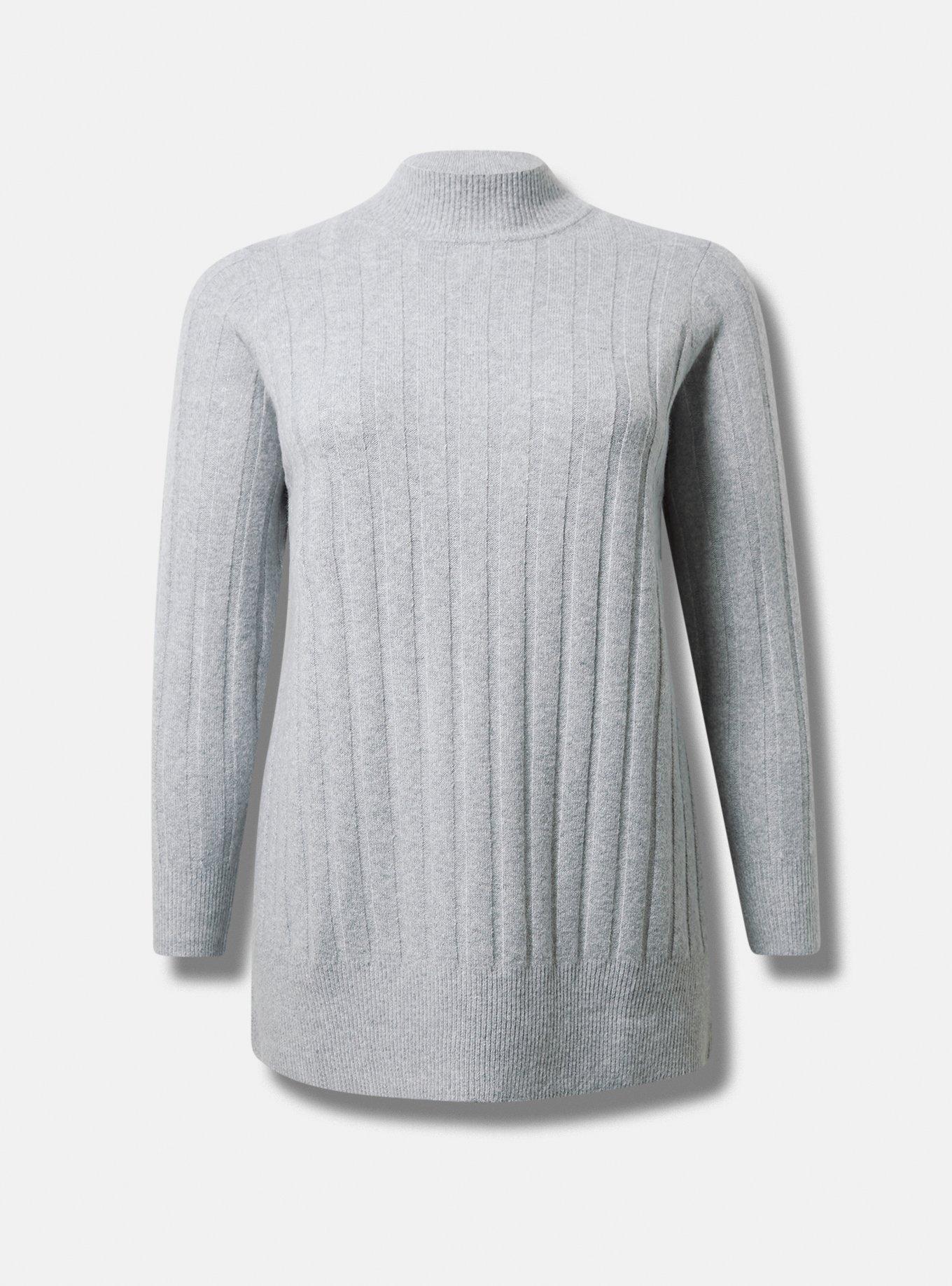 Recycled Cashmere Turtleneck Sweater - Heather Charcoal