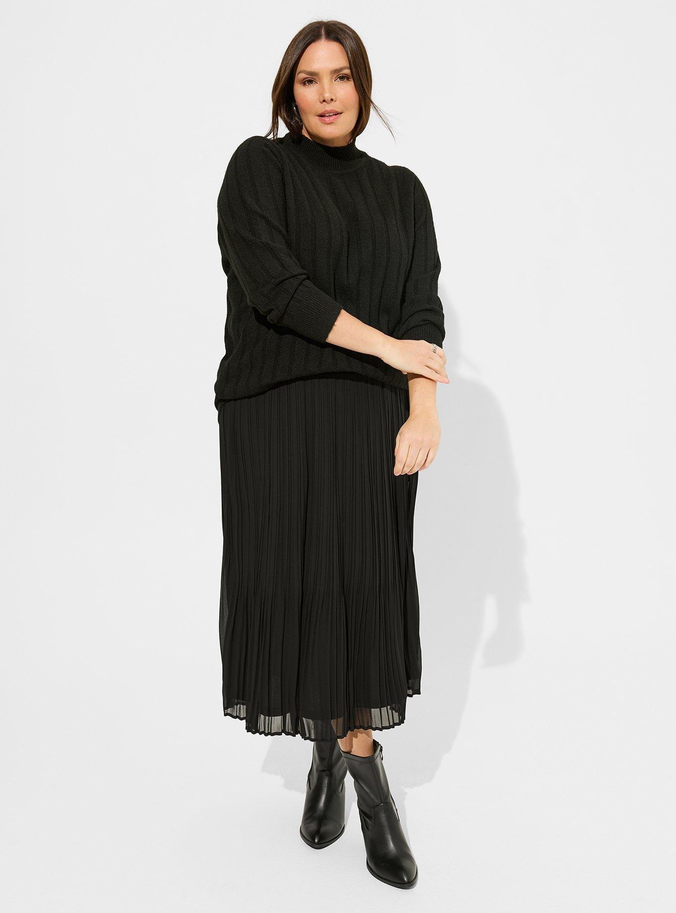 Black cashmere turtleneck tunic hotsell