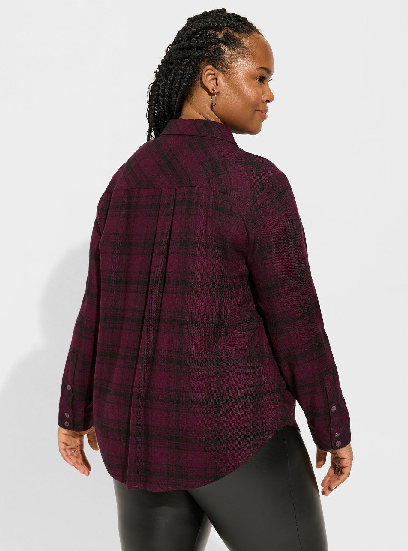 Brushed Acrylic Flannel Button Up Tunic