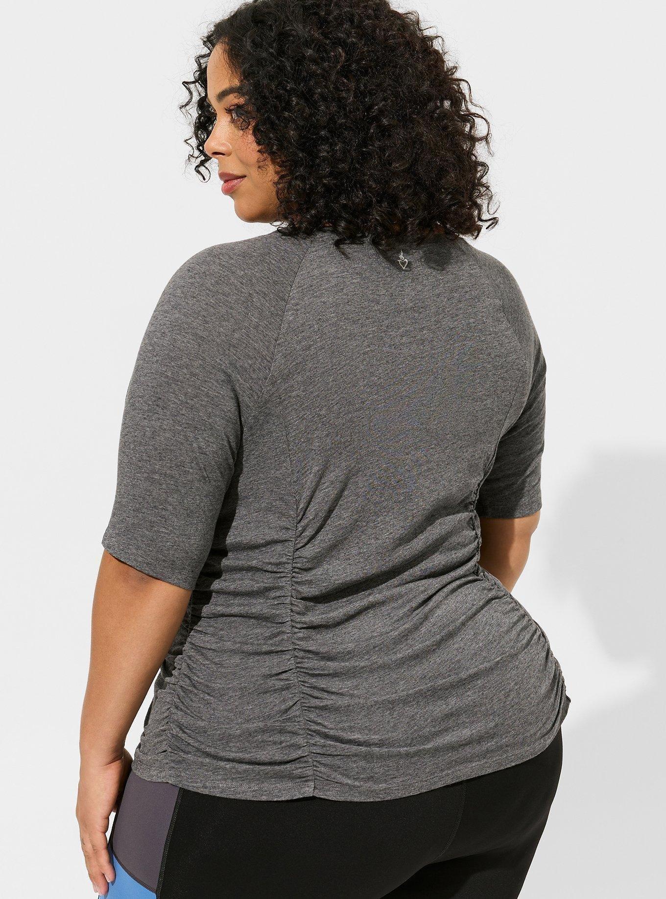 Performance Cotton Raglan Sleeve Active Tee, HEATHER CHARCOAL, alternate