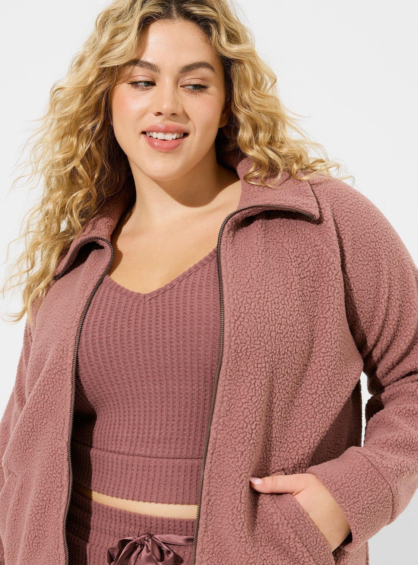 Sherpa Zip Up Lounge Sweatshirt