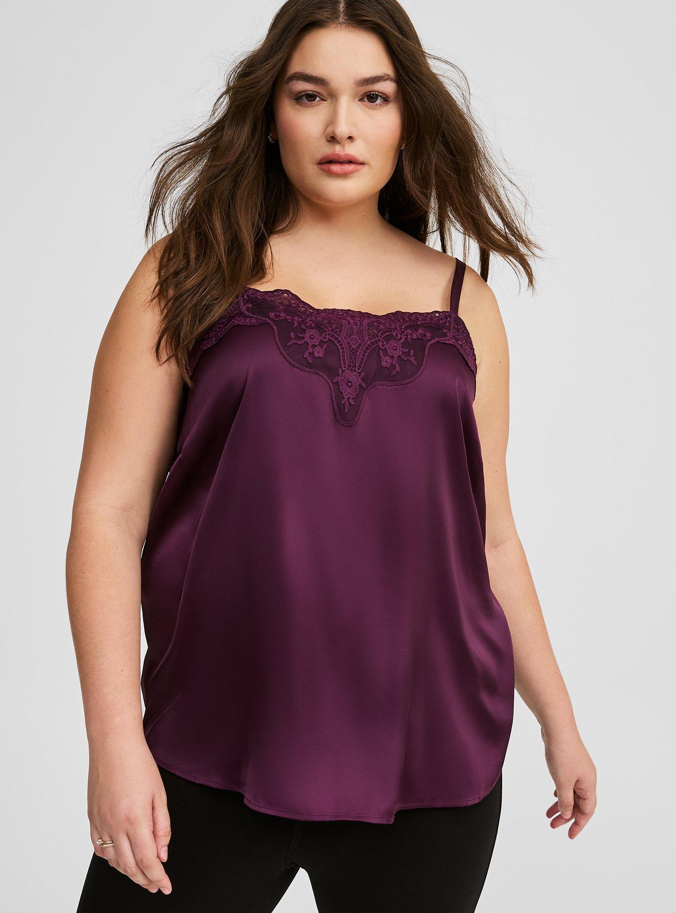 Plus size store lace trim cami