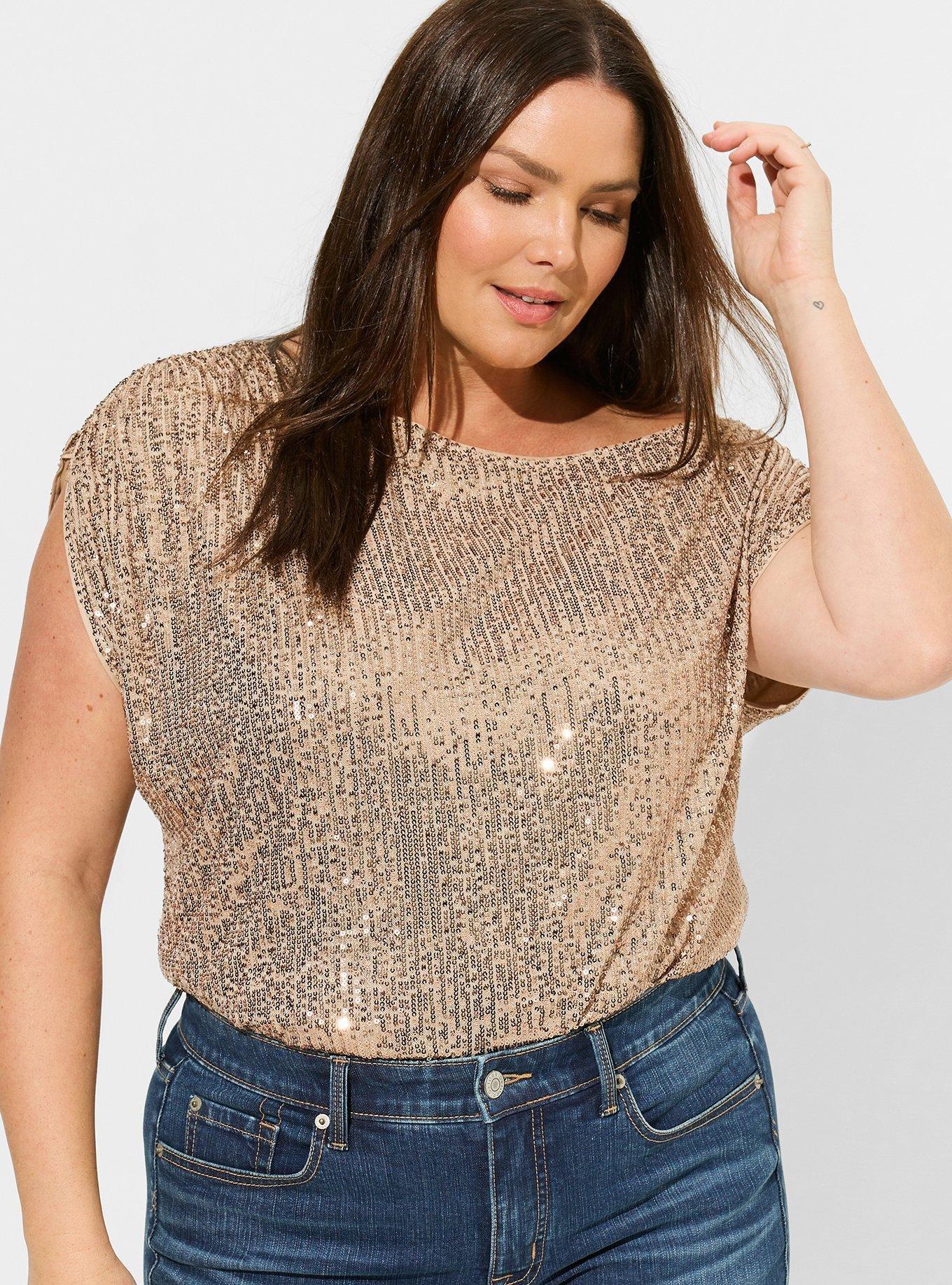 Plus Size - Gold Shiny Fit & Flare Pant - Torrid