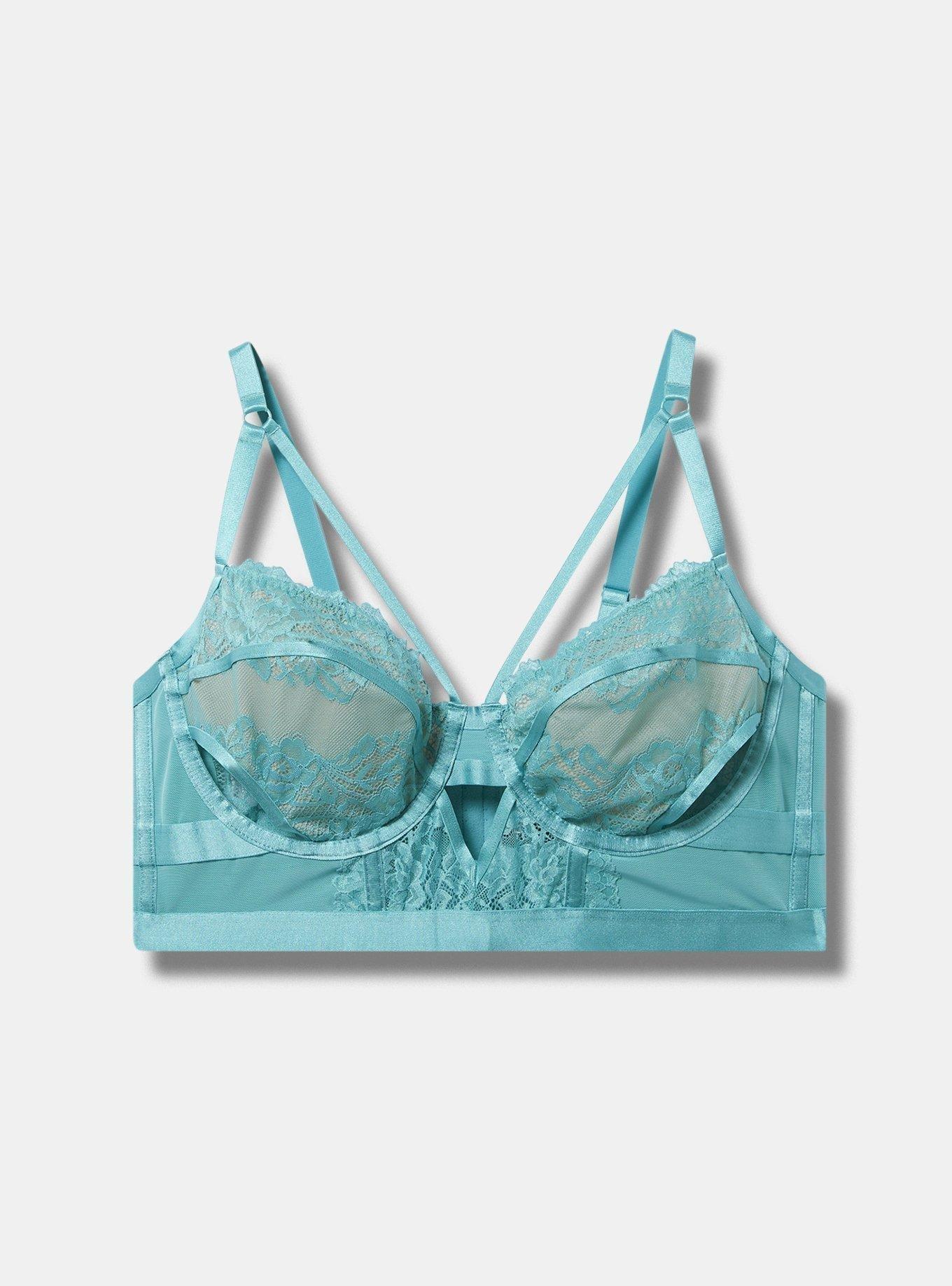 Retro Ribbon Cutout Longline Bra, , flat