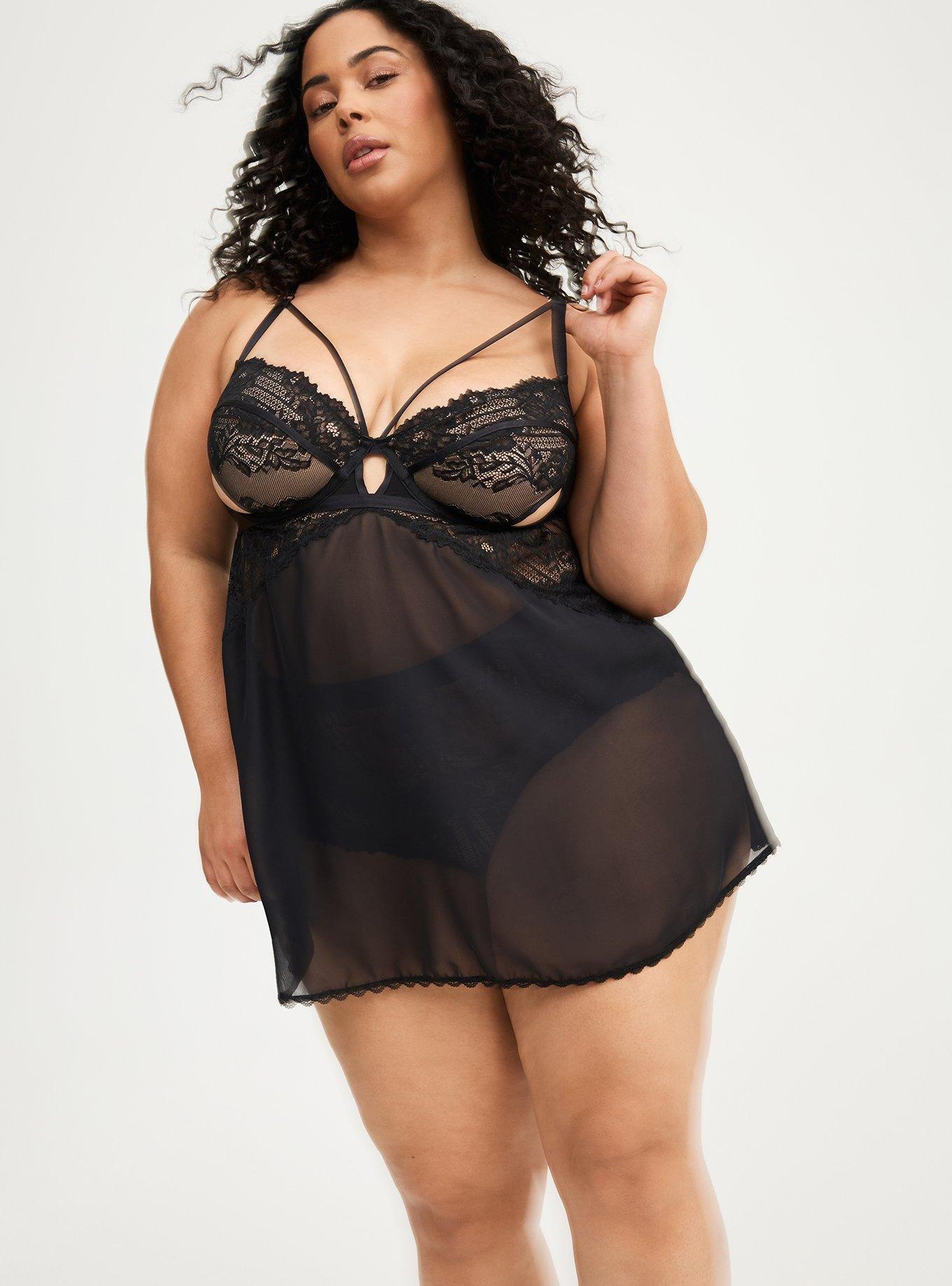 Retro Ribbon Cutout Babydoll