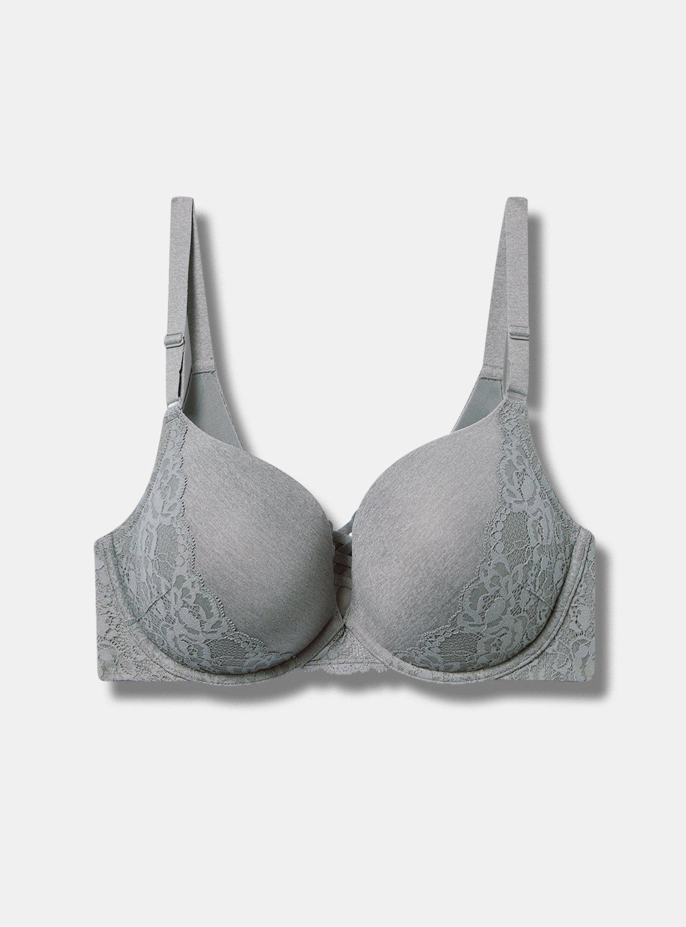 Mastectomy Bra Lace Soft Cup Size 40D Grey
