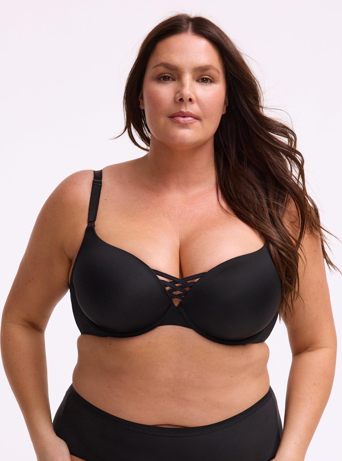 XO Plunge Push-Up Smooth Bra, RICH BLACK, hi-res