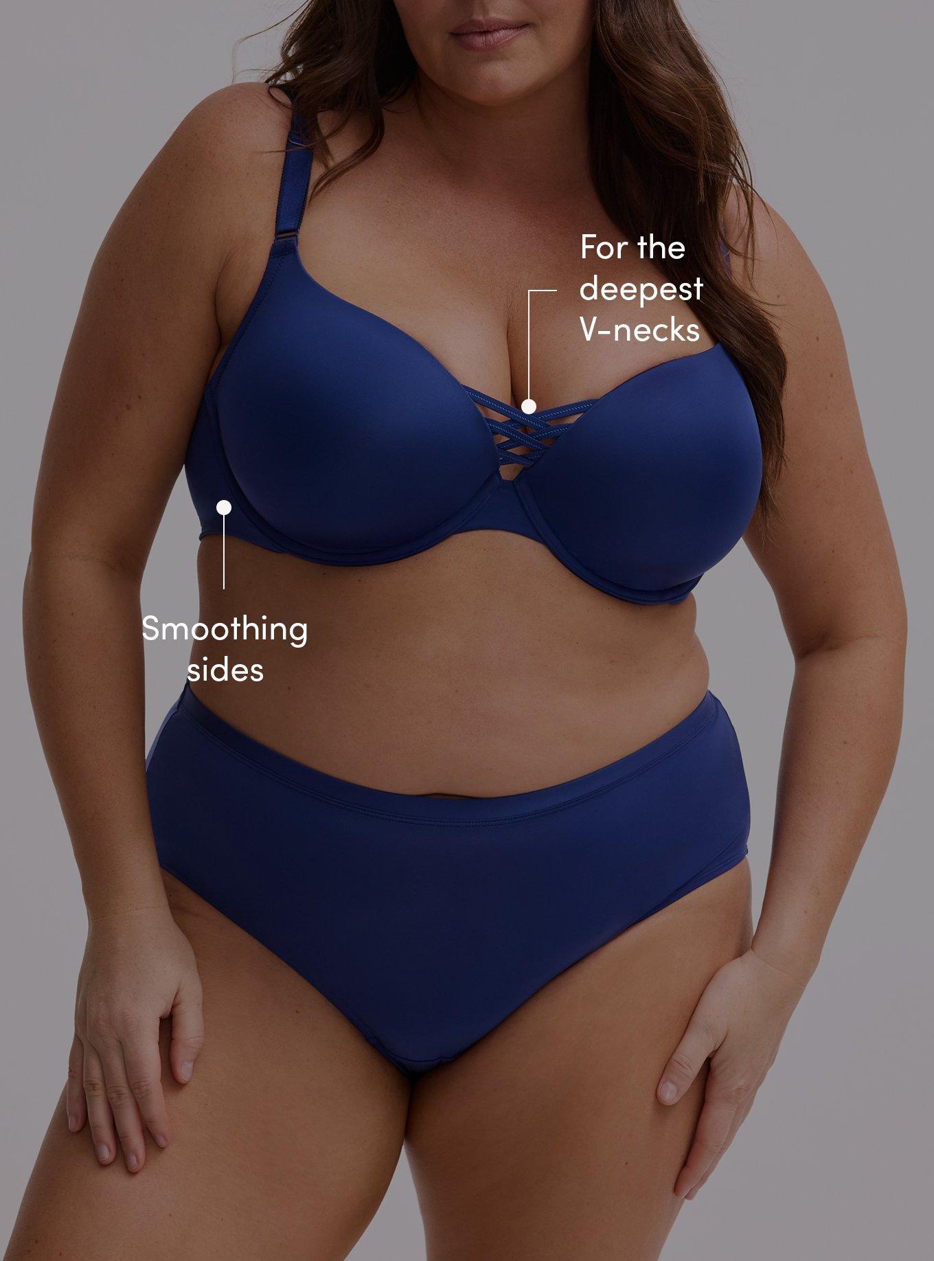 XO Plunge Push-Up Smooth Bra, BELLWETHER BLUE, alternate