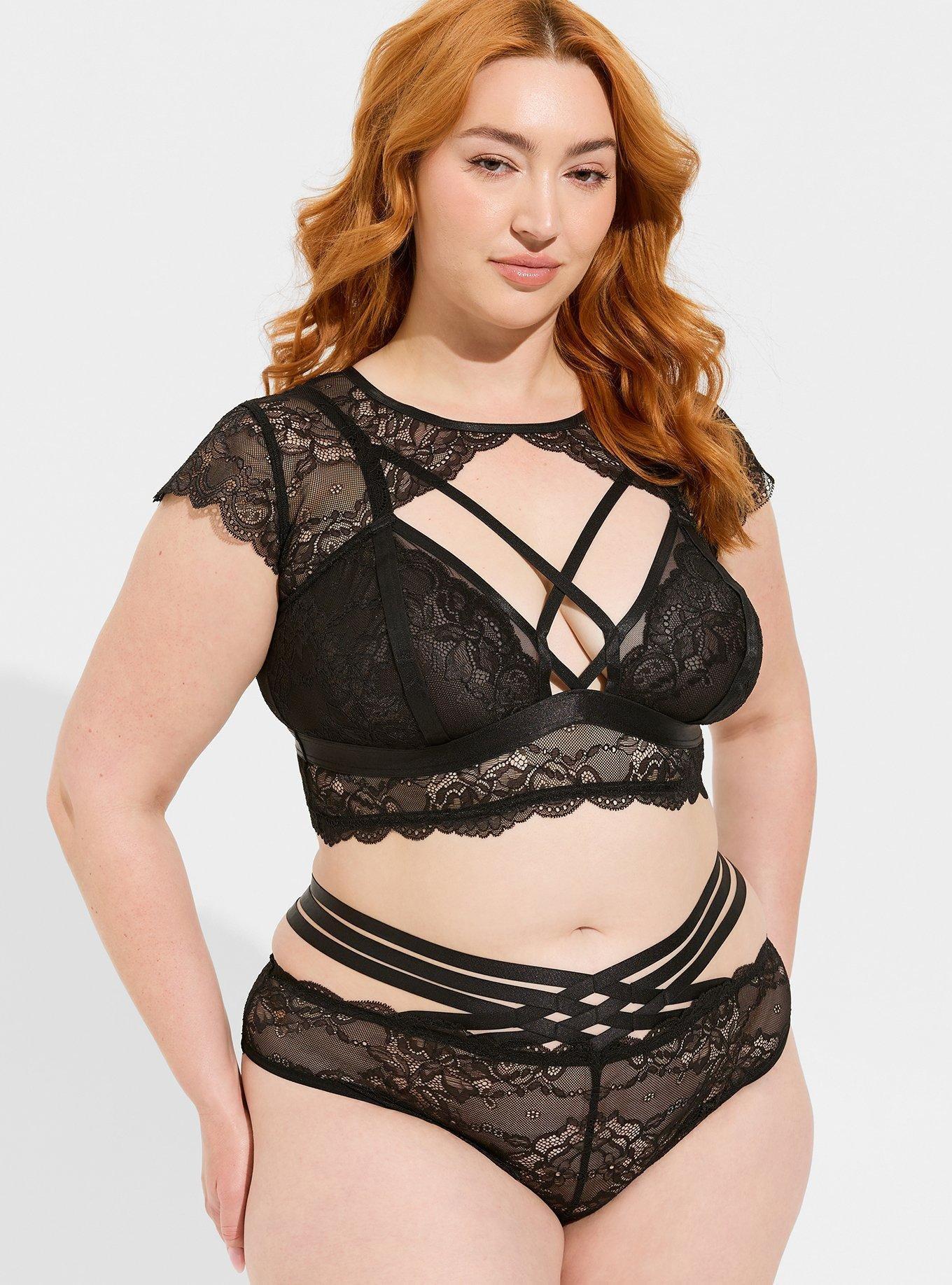 Plus Size - Lace High Neck Bralette Top - Torrid