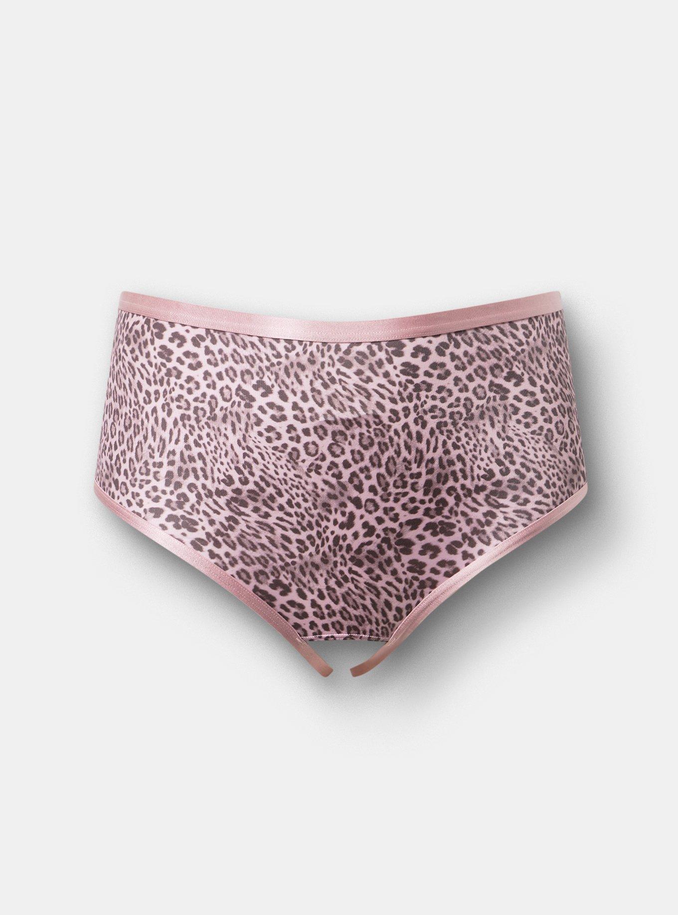 Plus Size Shine Open Gusset Bow Panty, CLASSIC LEOPARD, hi-res