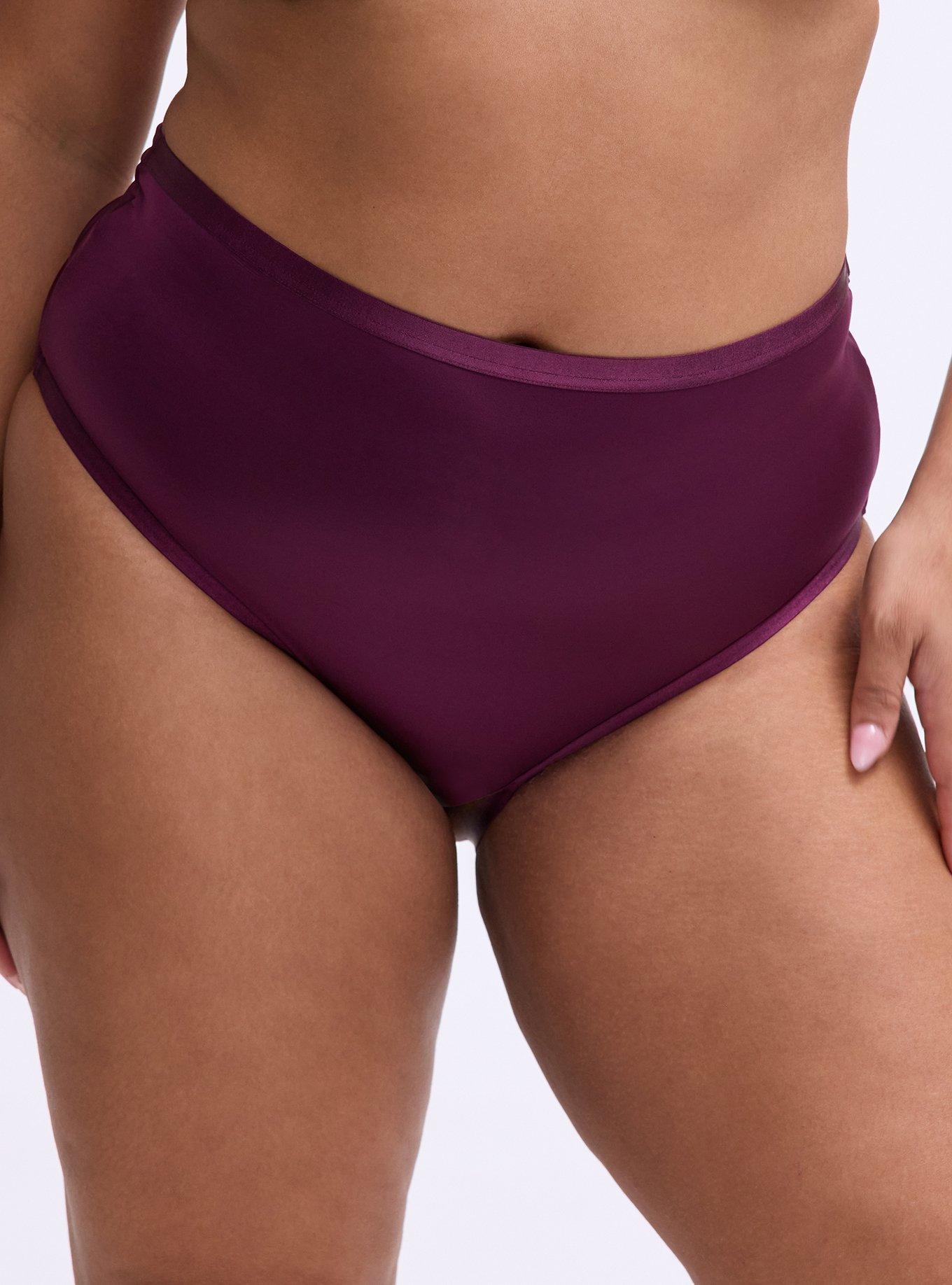 Shine Open Gusset Bow Panty, POTENT PURPLE, hi-res