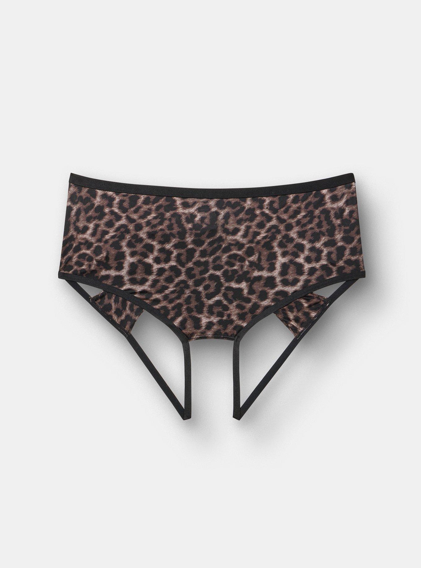 Shine Open Gusset Cheeky, ON THE PROWL LEOPARD BROWN, flat