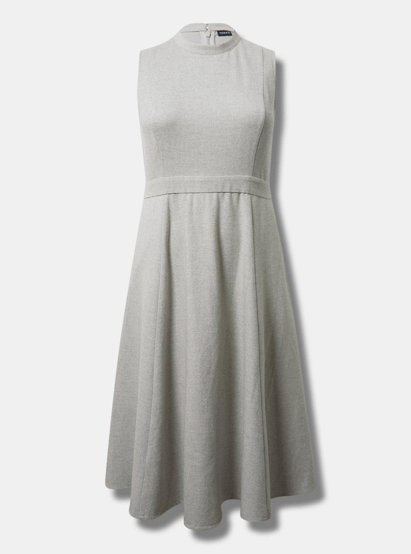 mock neck midi flare dress Women's Mock Neck Dress