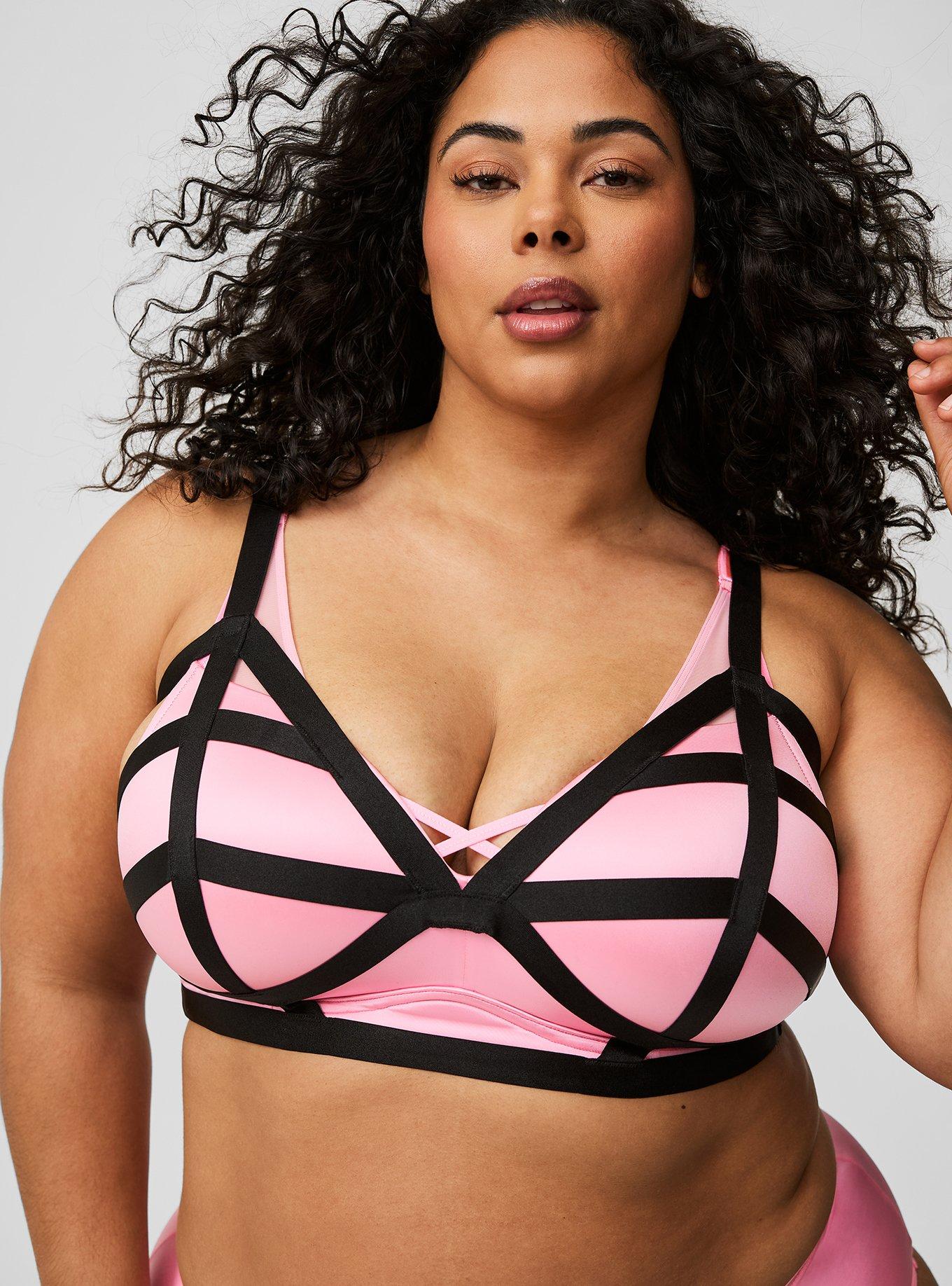 Plus Size - Black Strappy Lace Bralette - Torrid