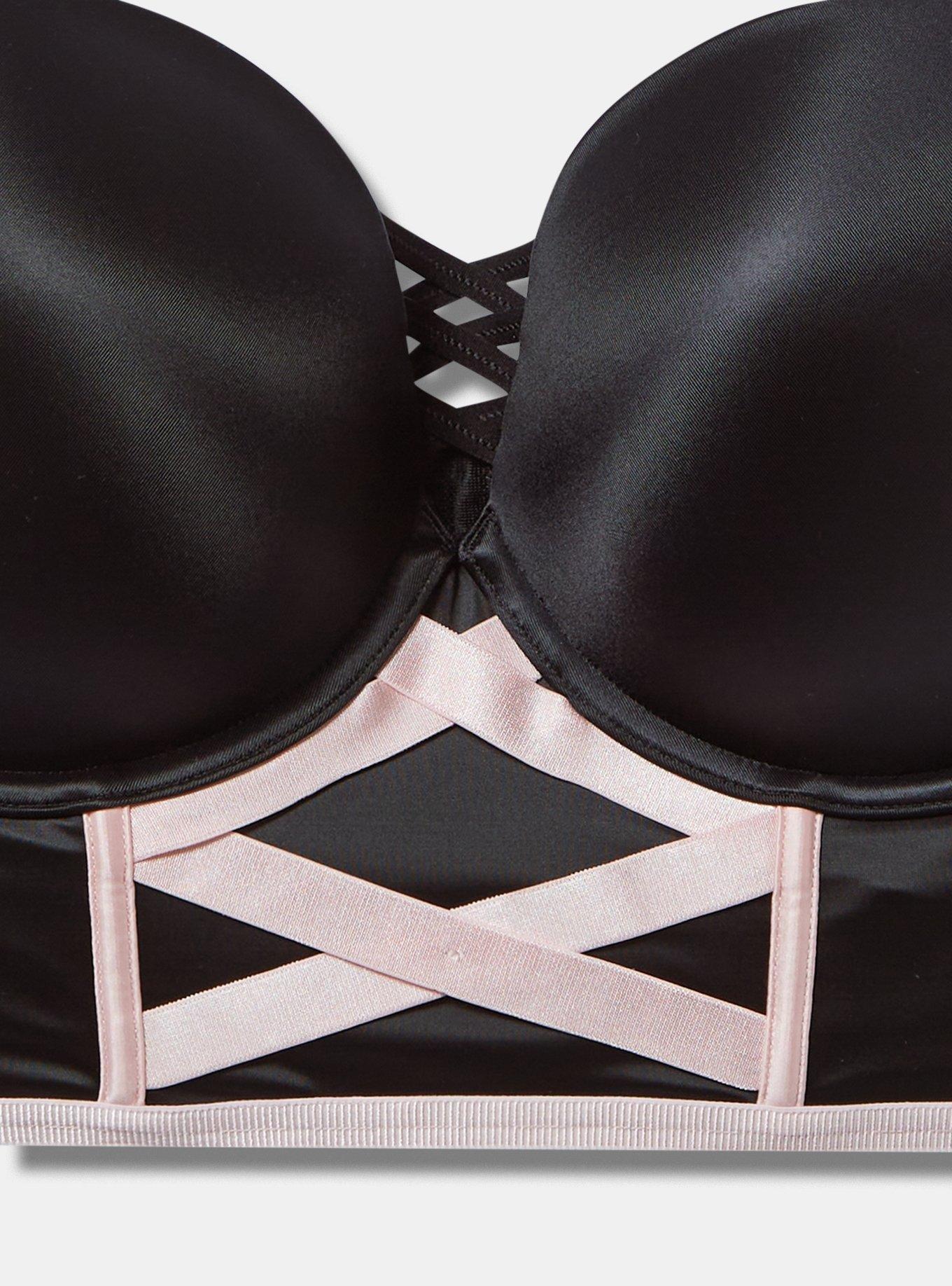 XO Plunge Push Up Shine Longline Straight Back Bra