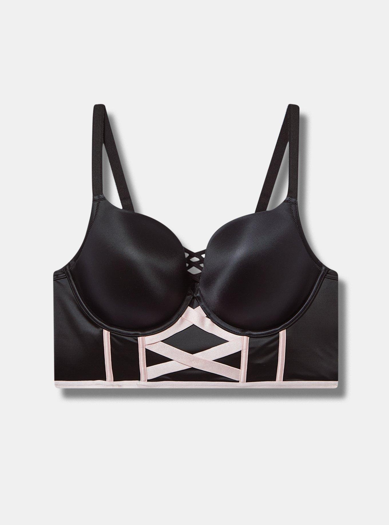 XO Plunge Push Up Shine Longline Straight Back Bra