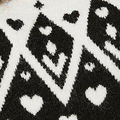 Vegan Cashmere Fairisle Pullover Sweater, DEEP BLACK, swatch