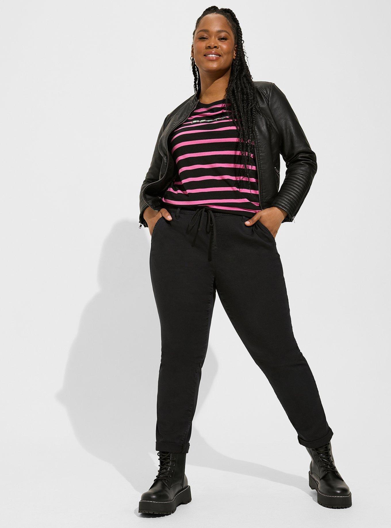 Plus Size - Pull-On Boyfriend Straight Stretch Twill Mid-Rise Pant (Tall) -  Torrid