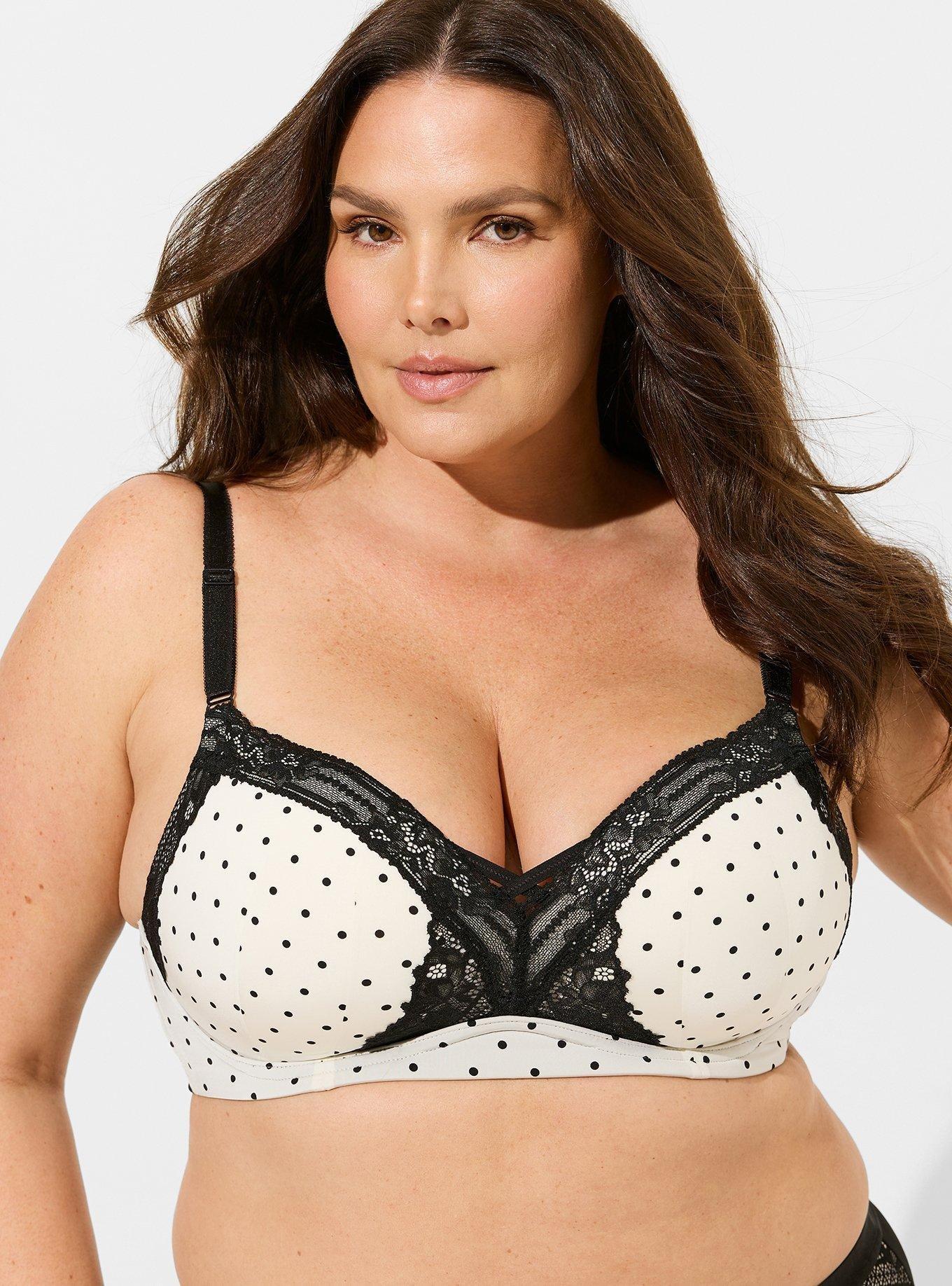 Torrid Womens Curve Wire Free Lightly Lined Bra Back Smoothing Design 46B  Black 