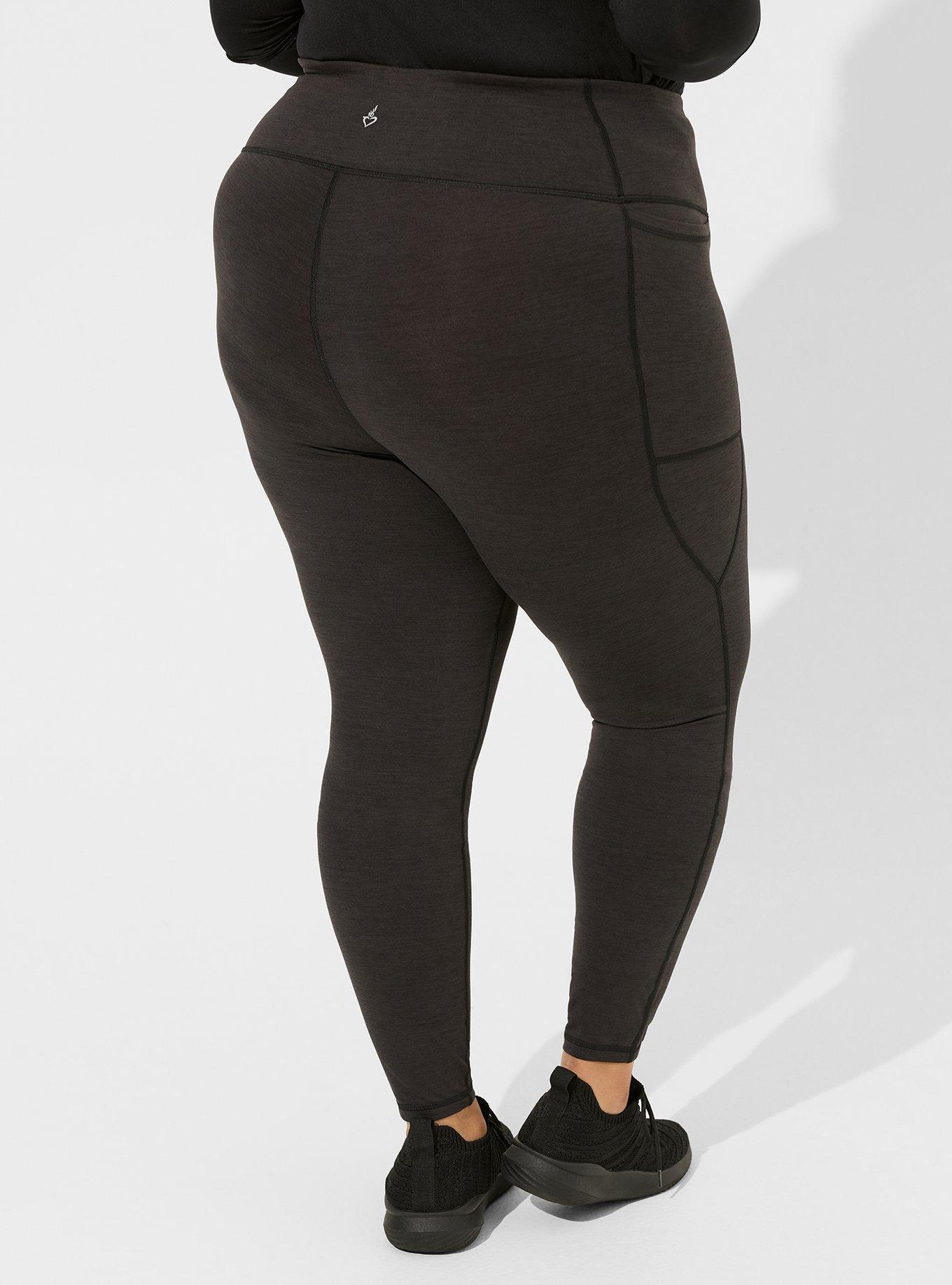 TRU Super Soft Performance Jersey Full-Length Active Legging, DEEP BLACK SPACEDYE, alternate
