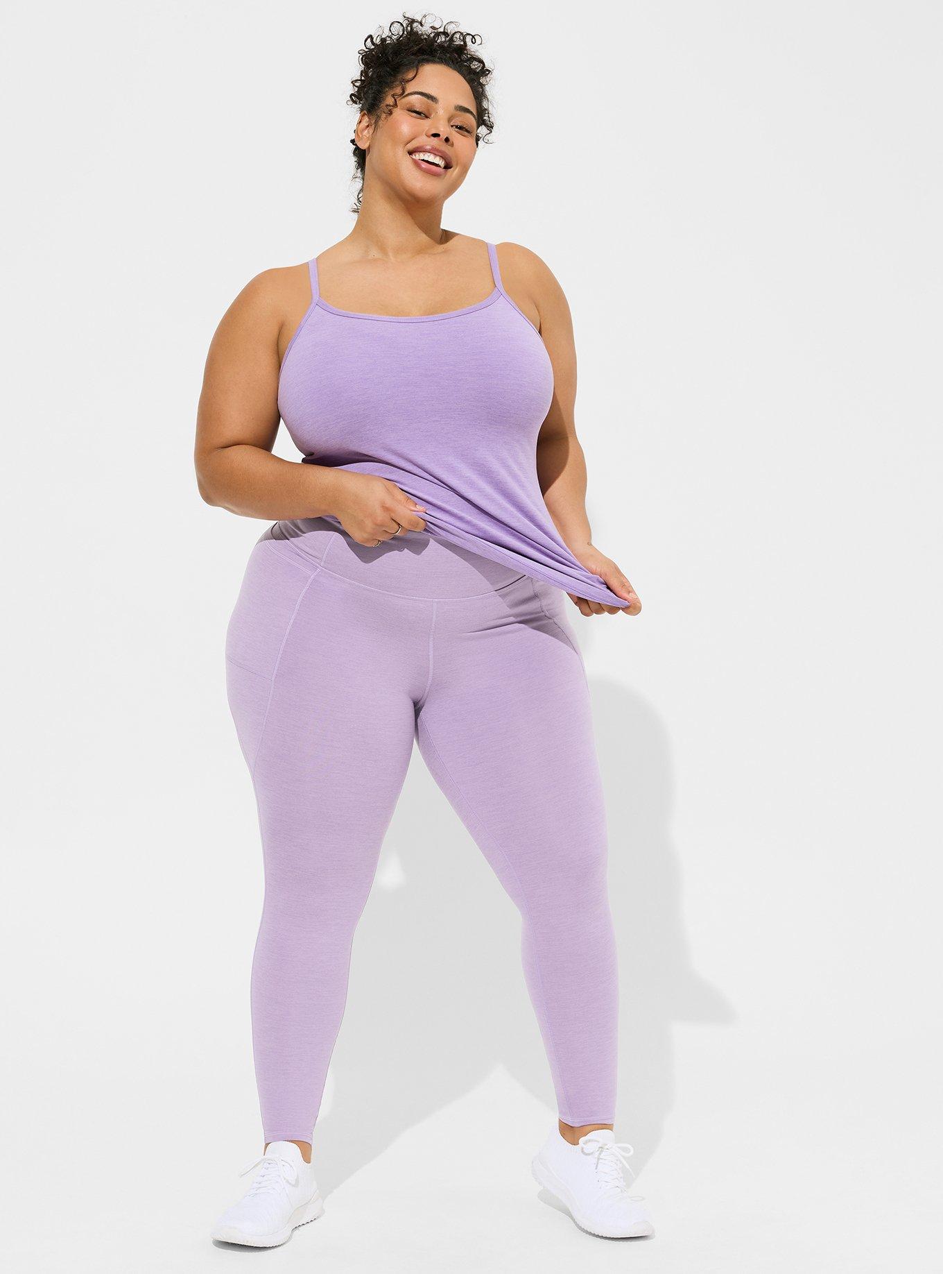 Plus Size TRU Super Soft Performance Jersey Full-Length Active Legging, ENGLISH HYACINTH, hi-res