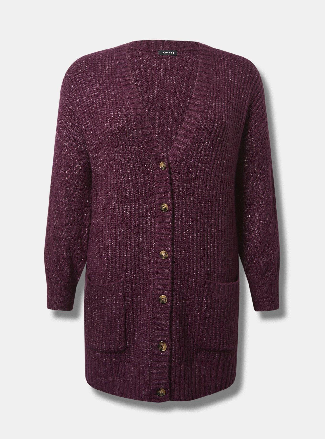 Purple boyfriend cardigan hotsell