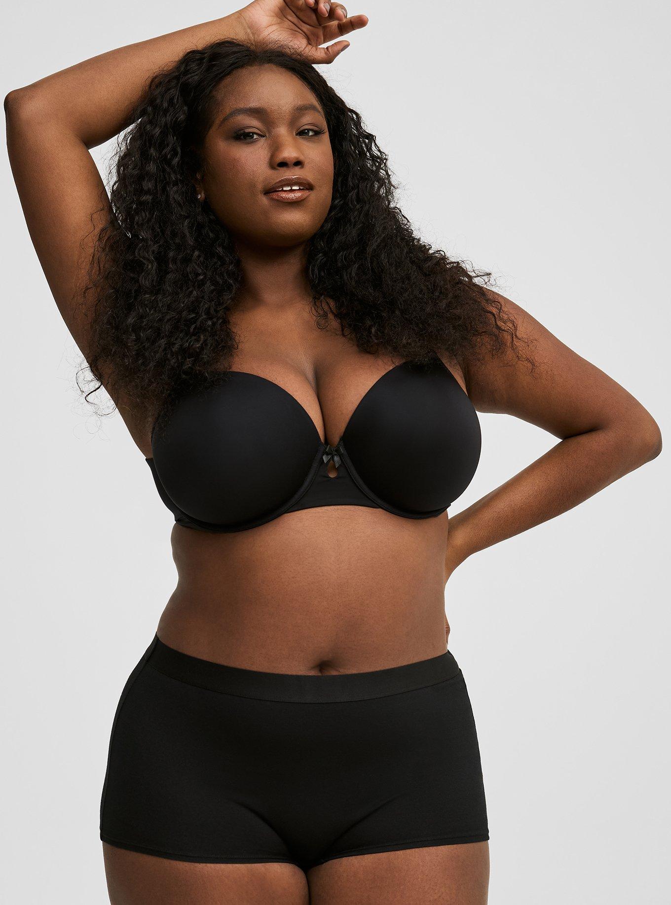 Wide Elastic Cotton Bra Black