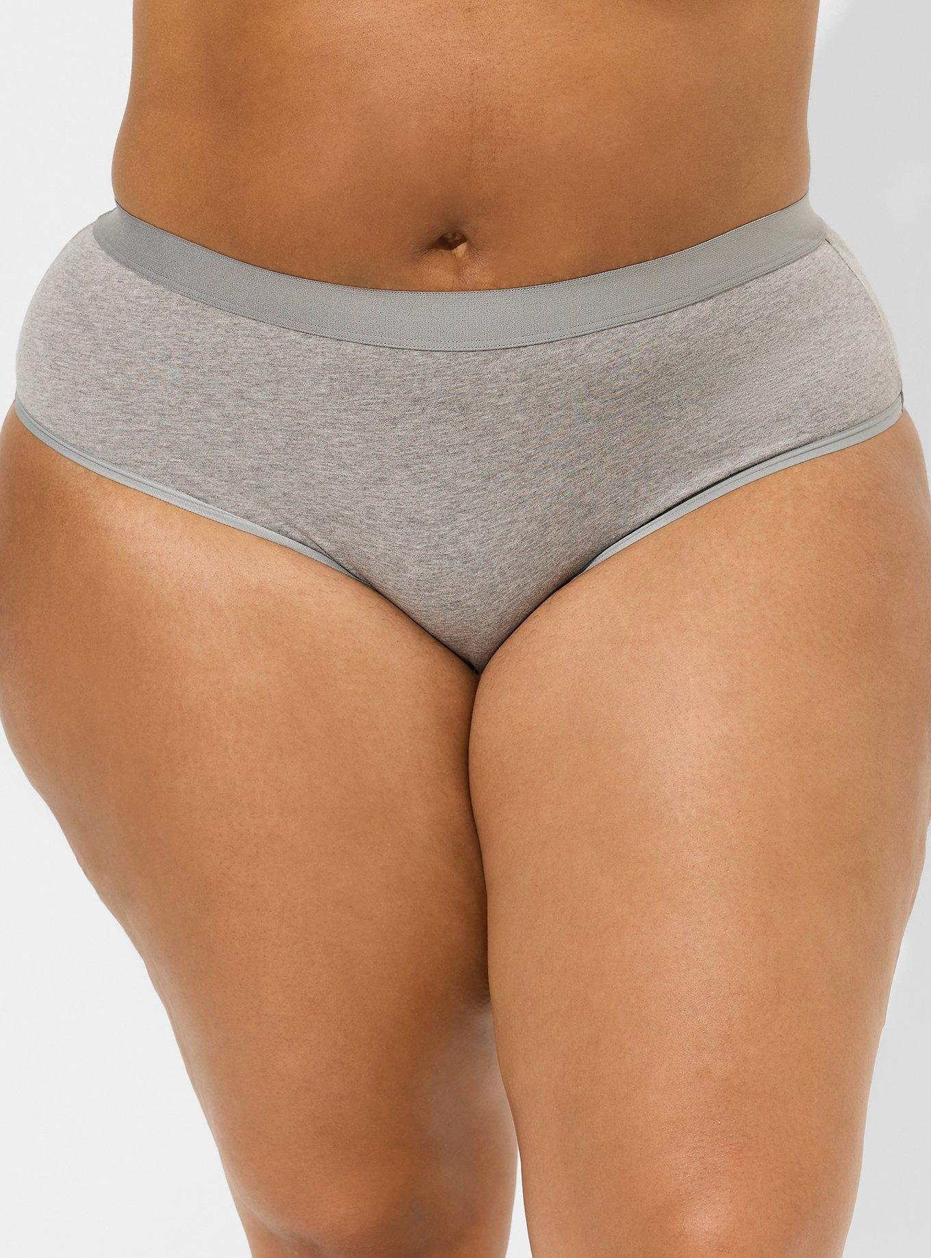 Plus Size - Cotton Mid-Rise Cheeky Logo Panty - Torrid