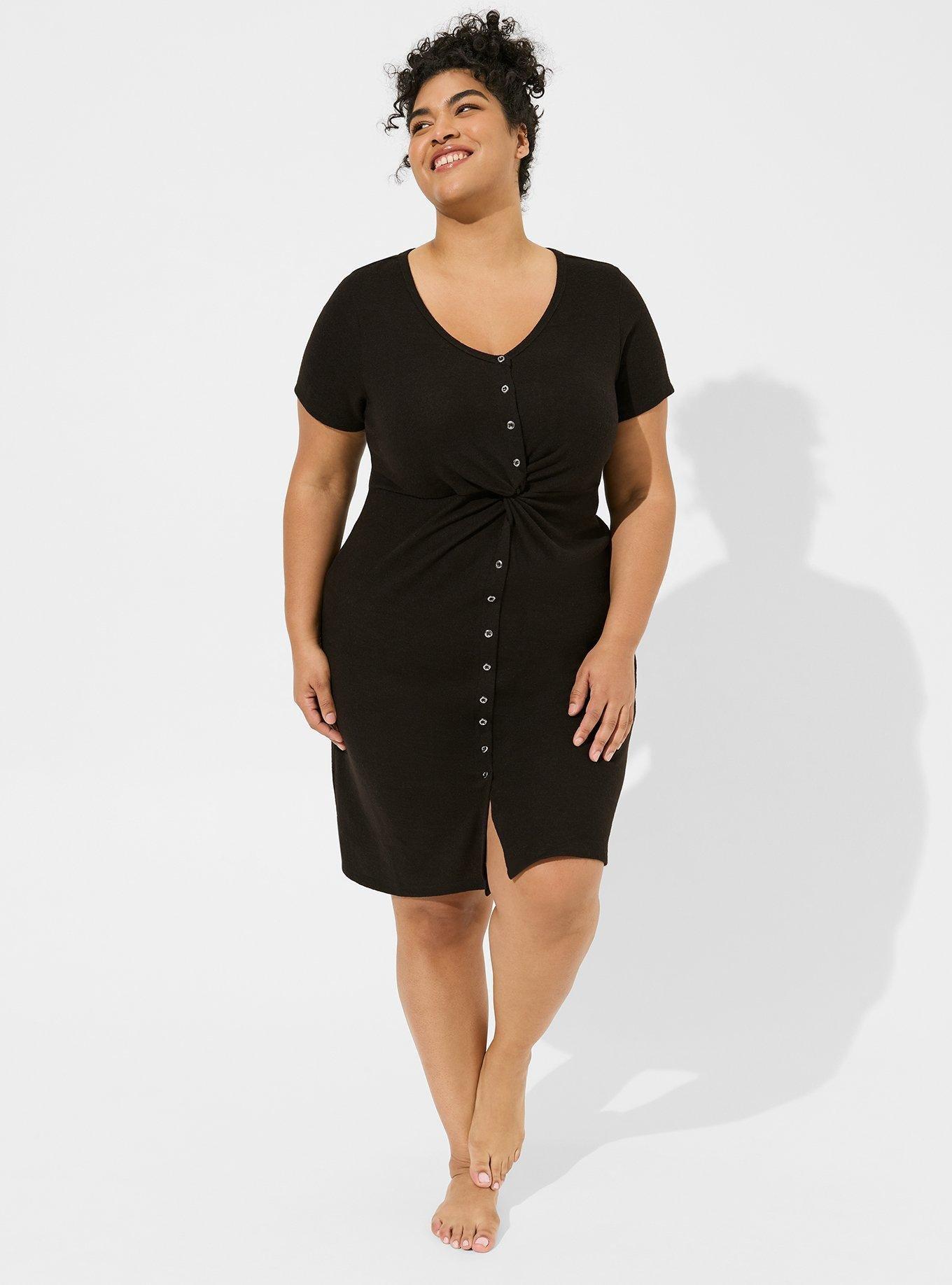 Super Soft Plush Twist Front Midi Lounge Dress