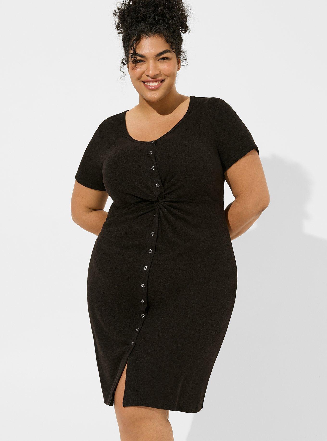 Super Soft Plush Twist Front Midi Lounge Dress