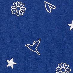 Comfort Elastic Cotton Mid-Rise Thong Panty, DAWN DOODLES SMALL BELLWETHER BLUE, swatch