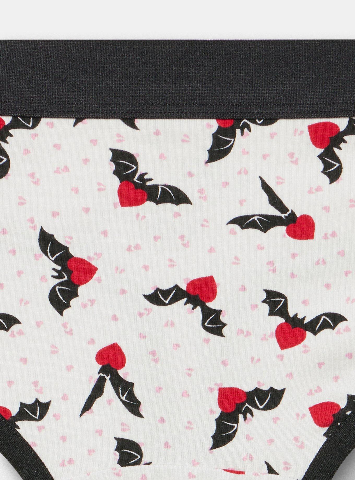 Comfort Elastic Cotton Mid-Rise Thong, HEART BATS CLOUD DANCER, alternate