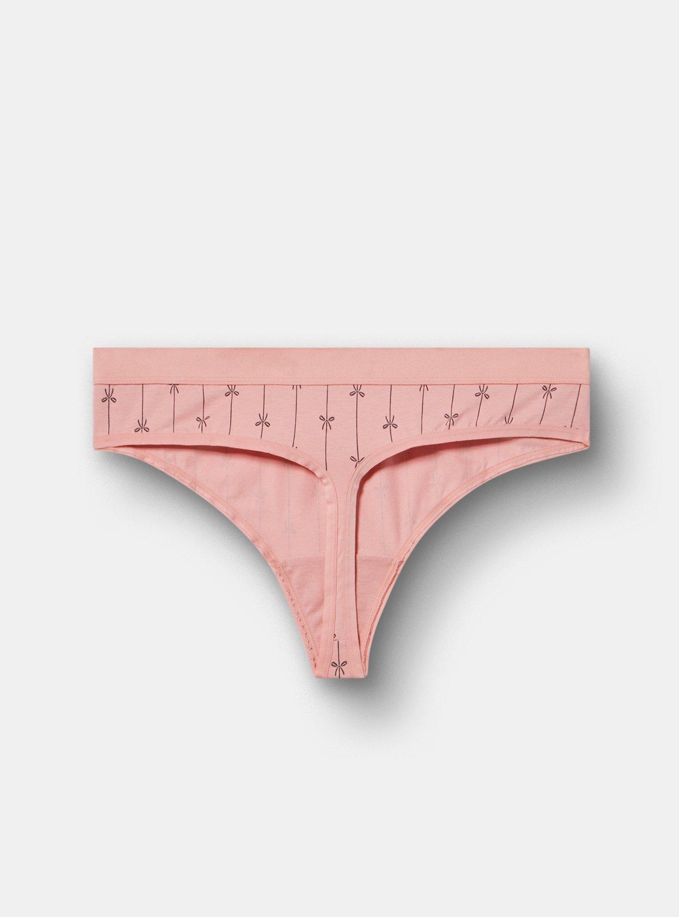 Comfort Elastic Cotton Mid-Rise Thong, DOLLY BOWS SMALL ROSETTE, alternate