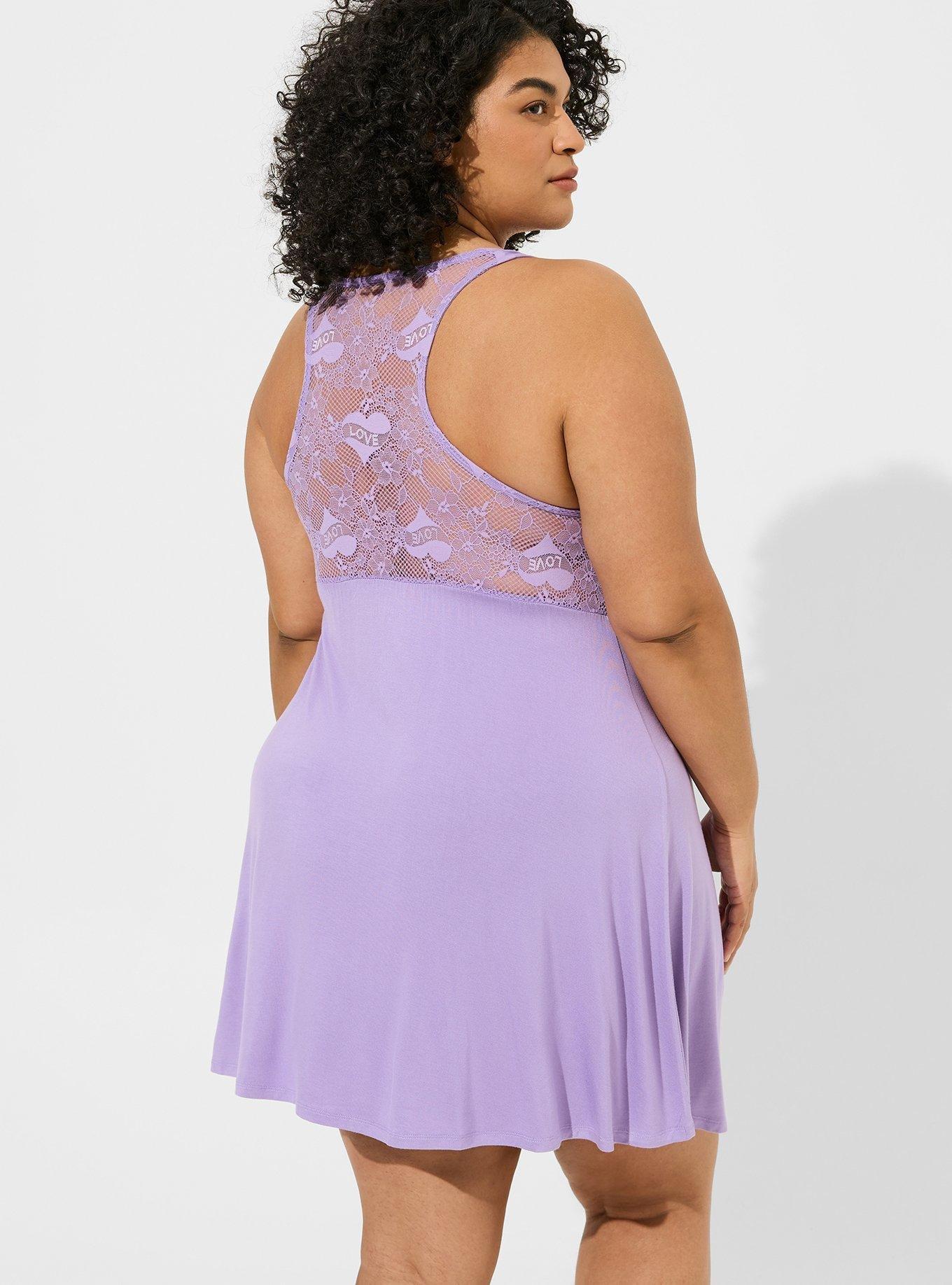 Super Soft Lace Back Sleep Babydoll Gown