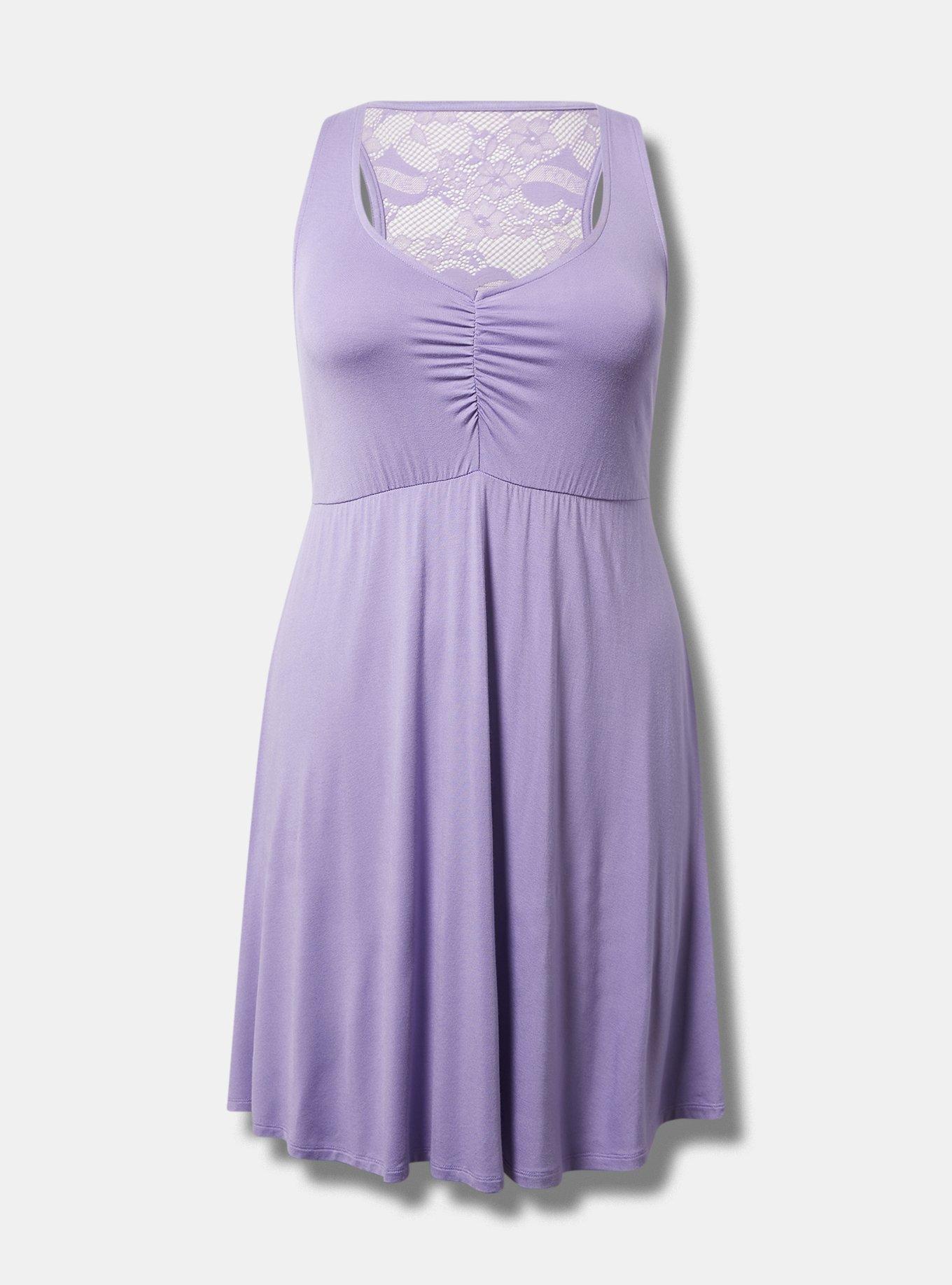 Super Soft Lace Back Sleep Babydoll Gown, , flat