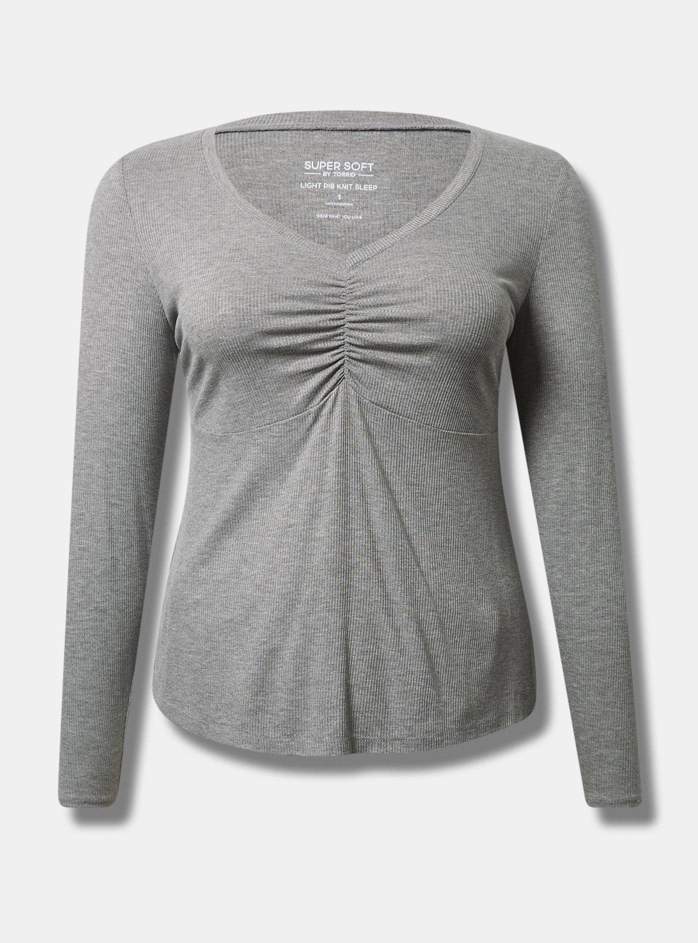 Torrid Cute Grey Off-Shoulder Twist Tee Shirt Plus Size 3X, 22/24