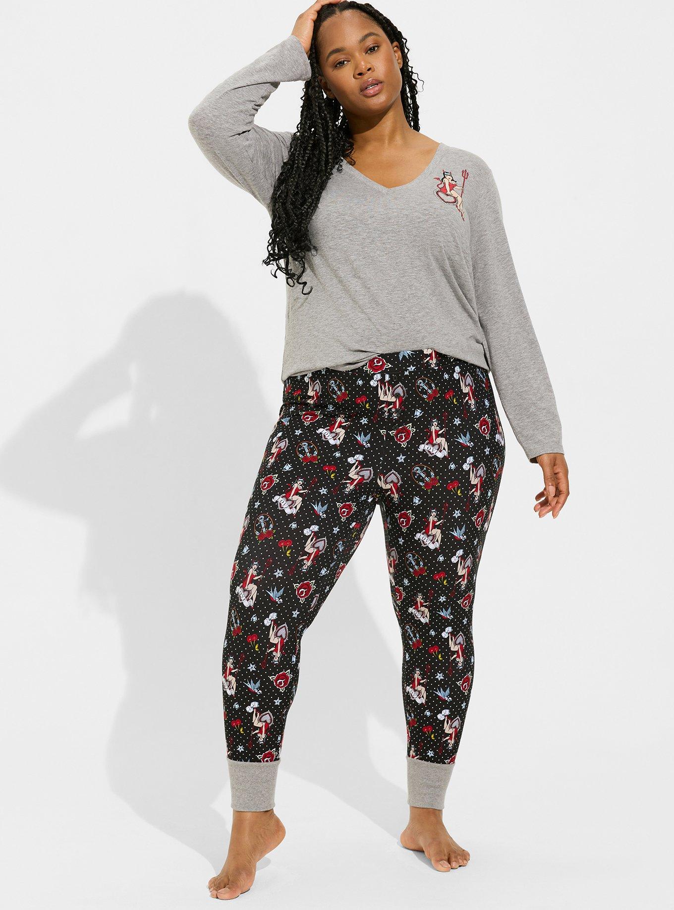 Plus Size - Foxy Button Full Length Sleep Legging - Torrid